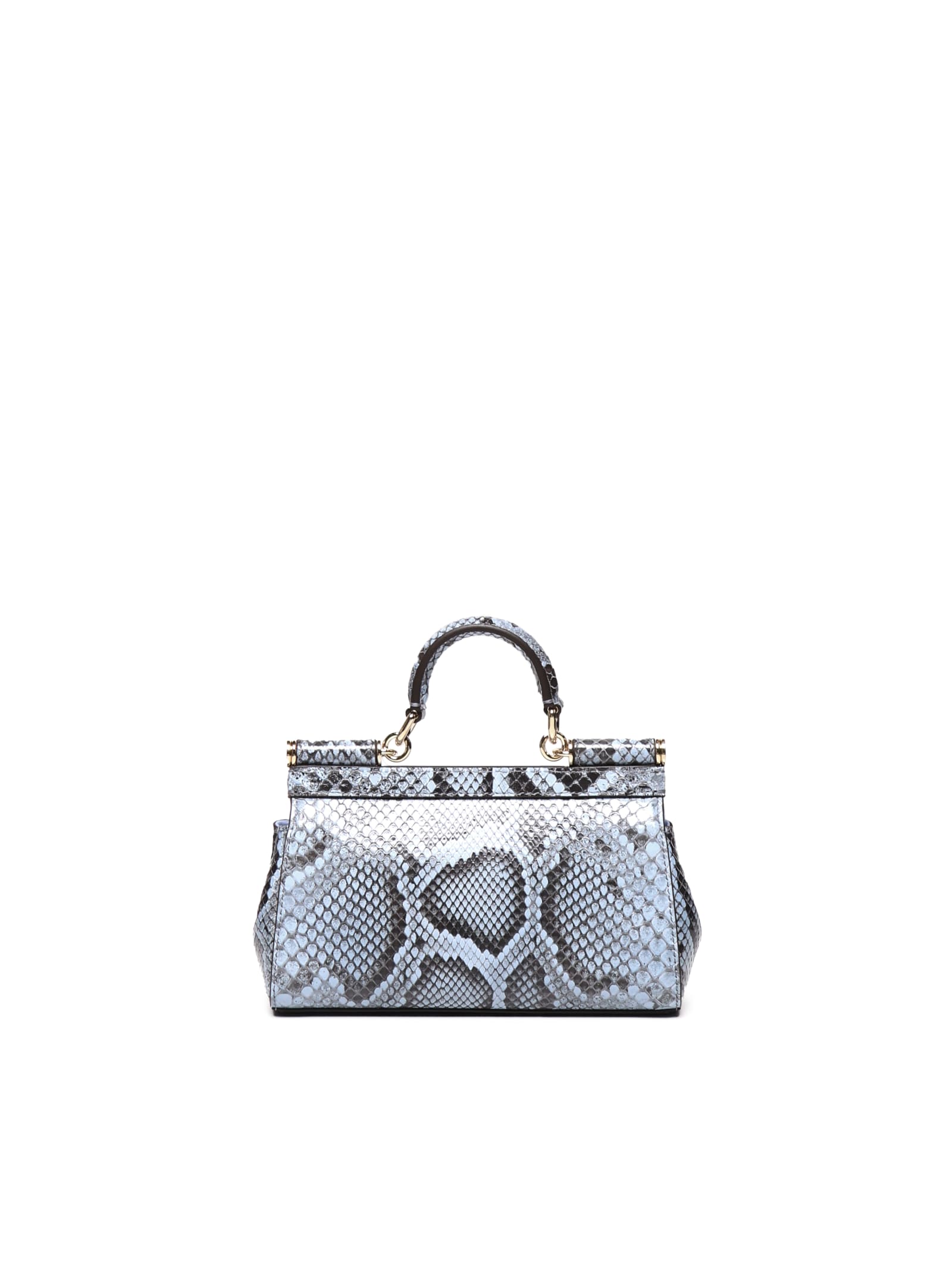 Shop Dolce & Gabbana Sicily Bag In Snake Sugar Paper