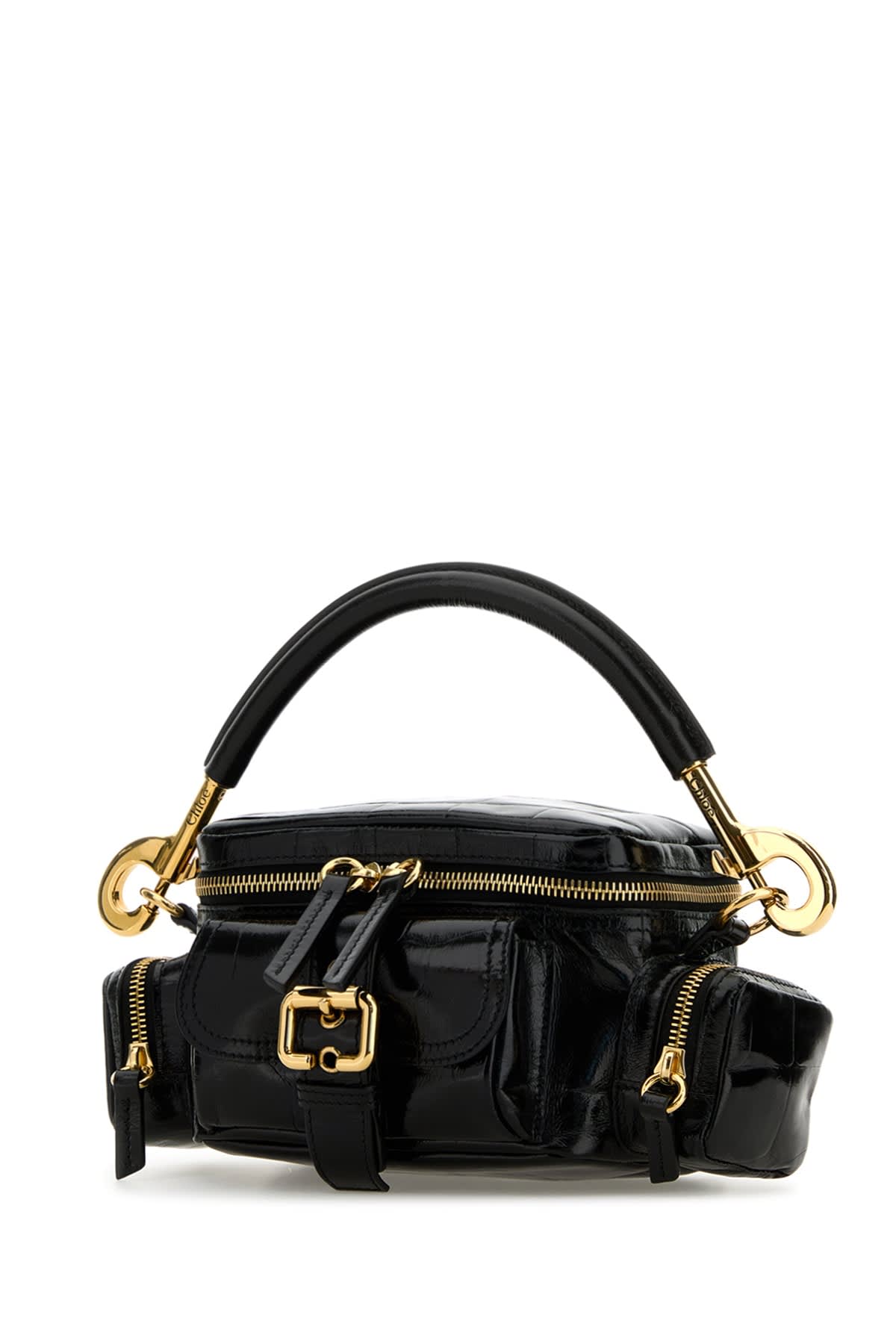 Chloé Chloe Women Petrol Blue Leather Camera Bag Handbag In Black
