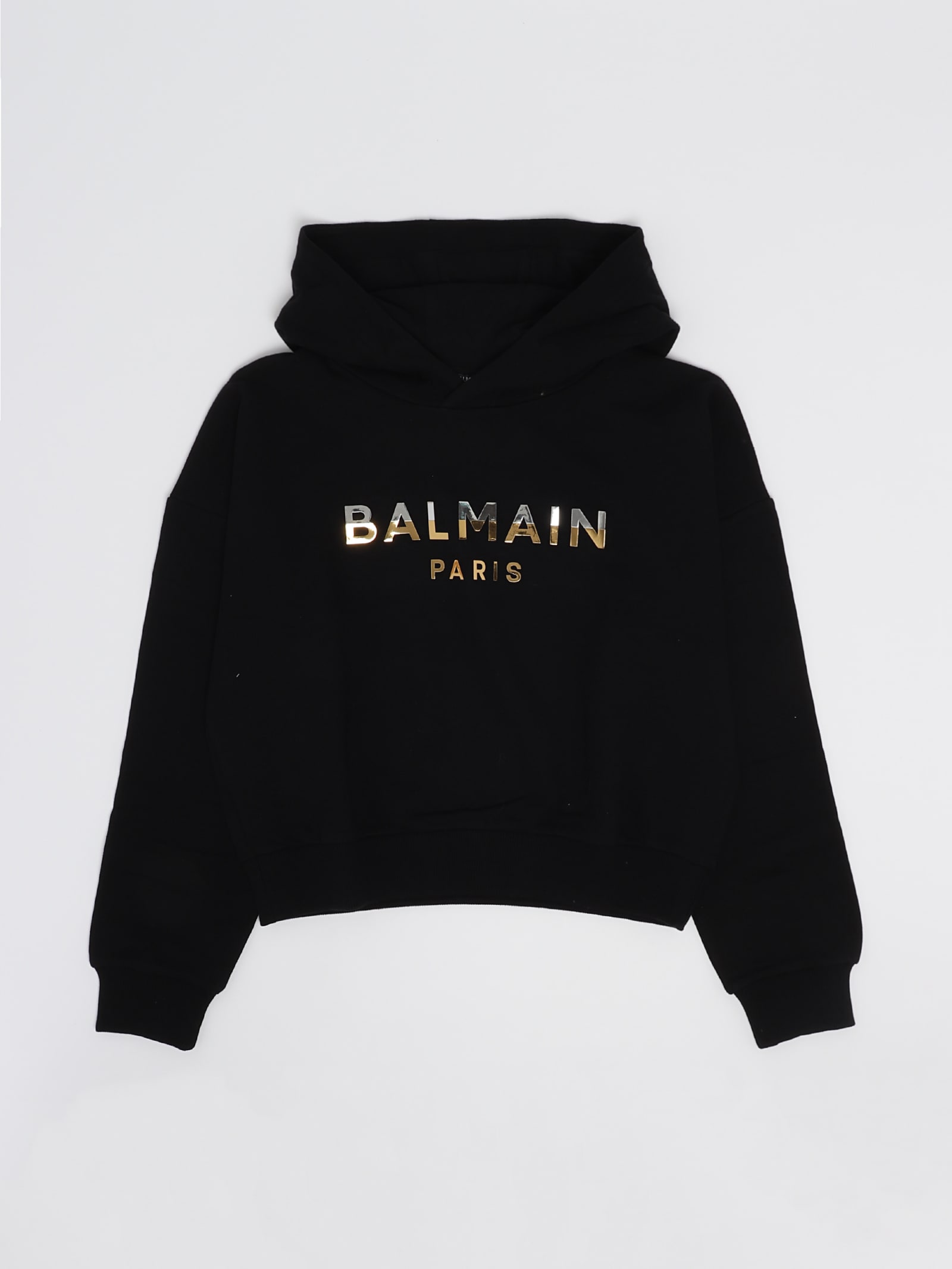 Shop Balmain Hoodie Sweatshirt In Nero