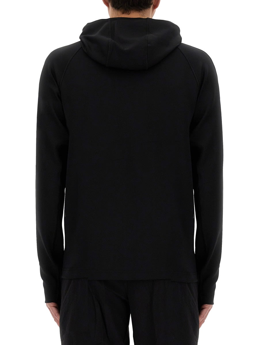 Hugo Boss Active Stretch Zip-up Hoodie In Black