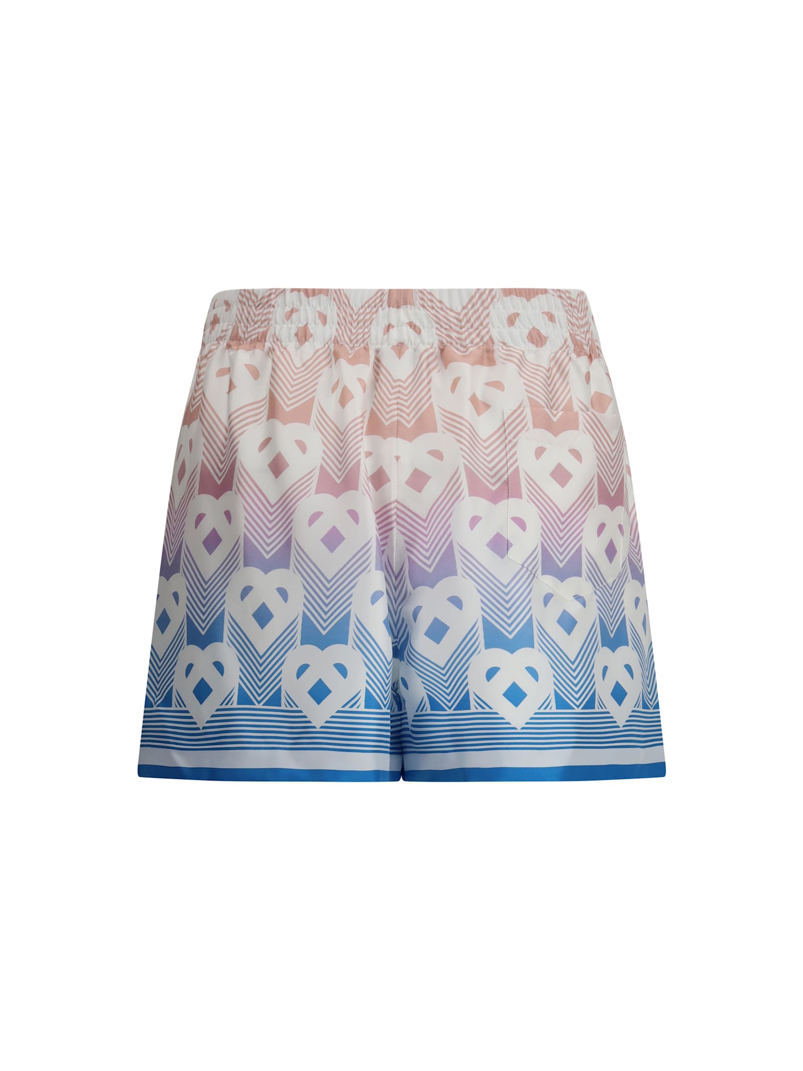 Casablanca Women Gradient Heart Monogram Silk Shorts In Blue