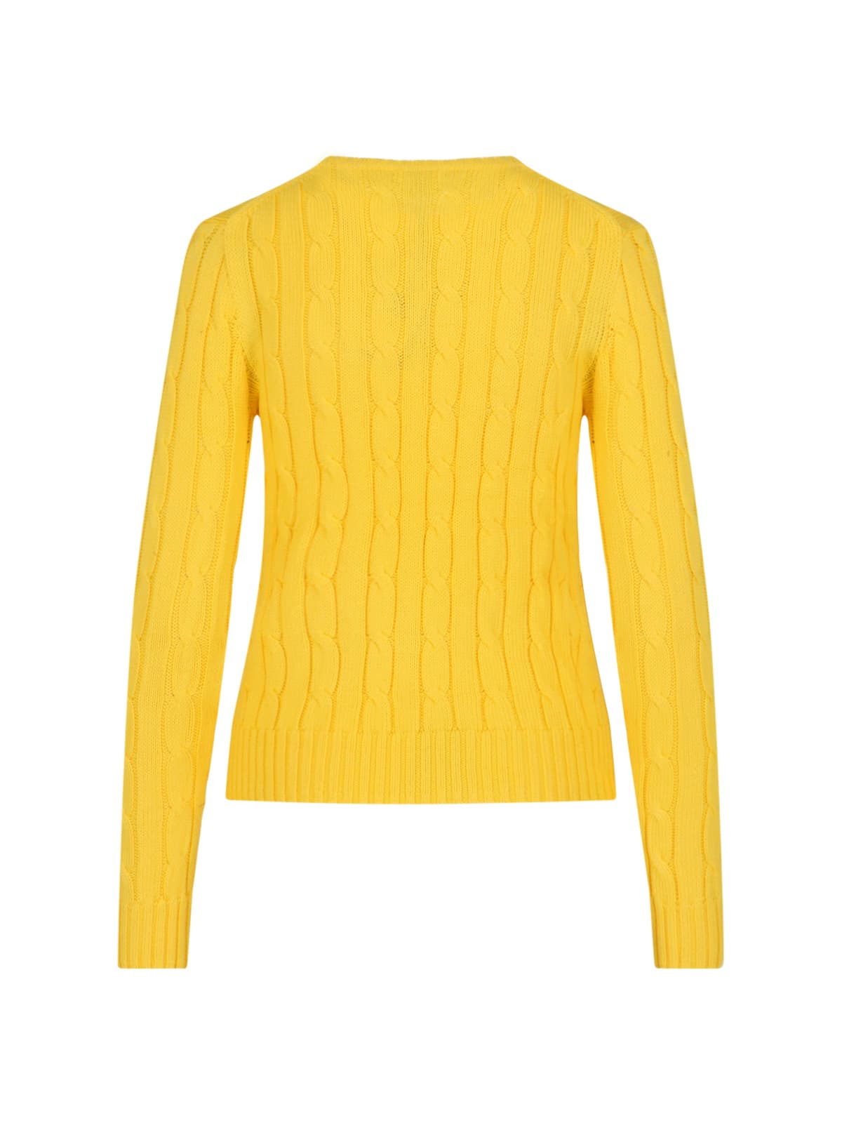 Shop Polo Ralph Lauren Logo Crew Neck Sweater In Yellow