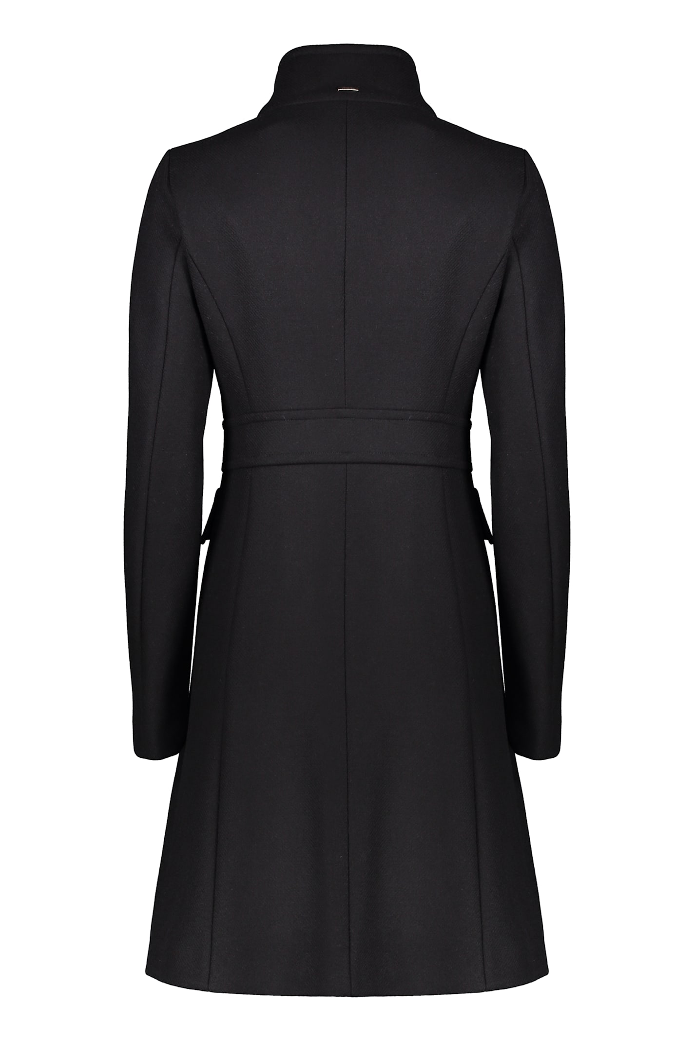 Herno Long Elegant Black Coat In Black