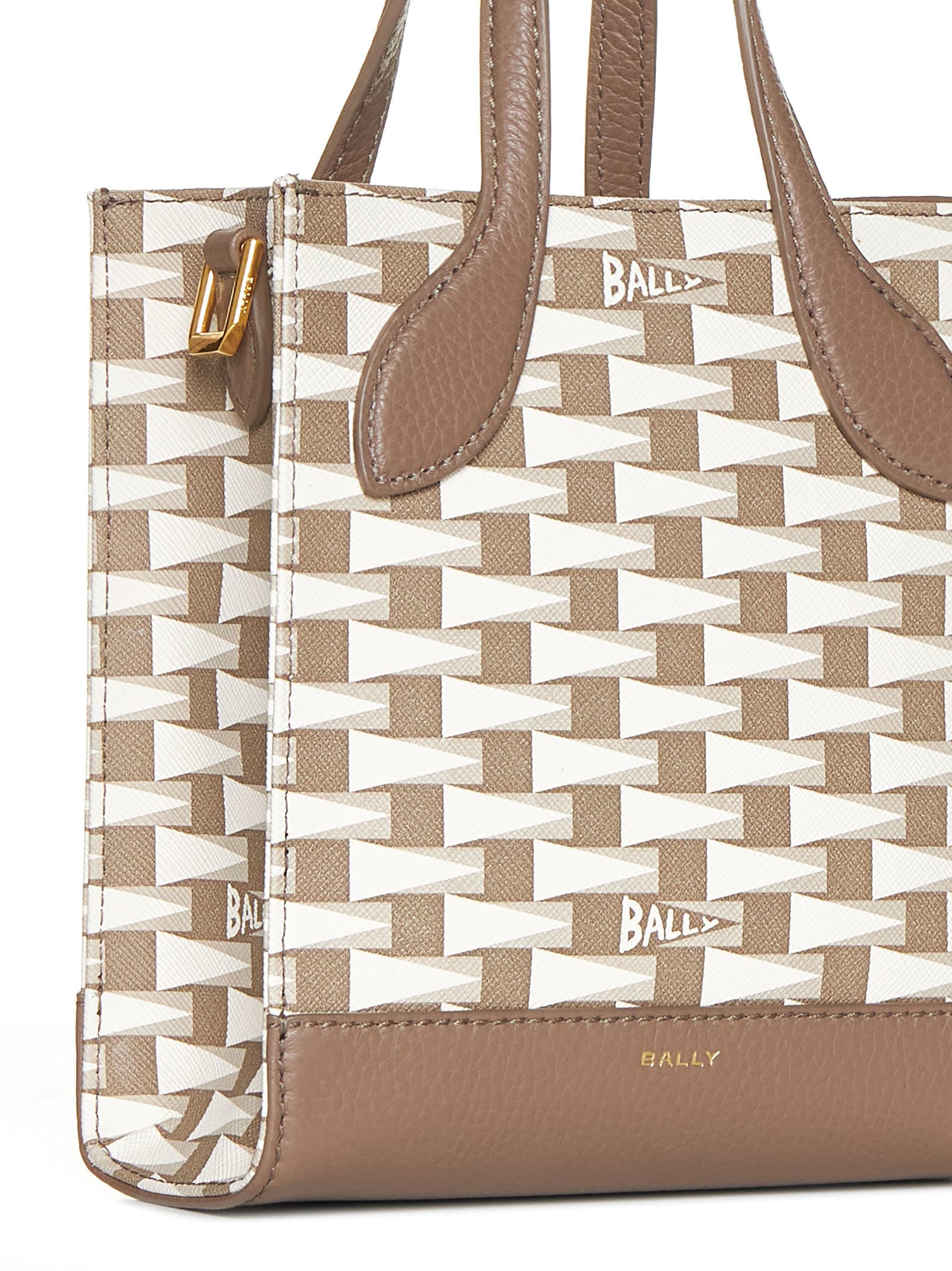 Shop Bally Tote In Multi Deep Sepia+oro