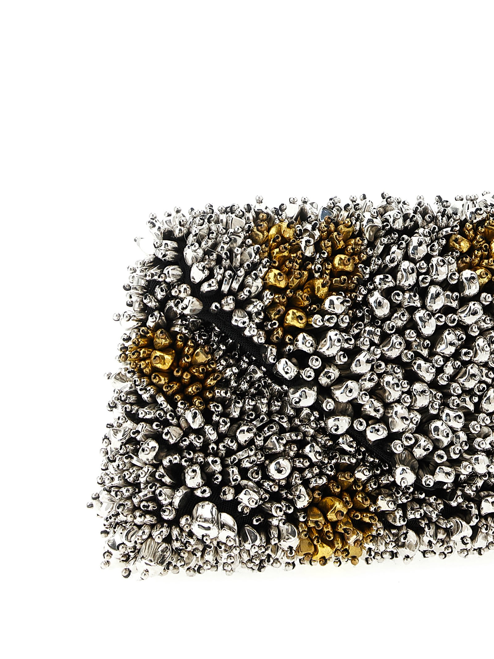 Dries Van Noten Small Embroidered Envelope Clutch Women In Silver