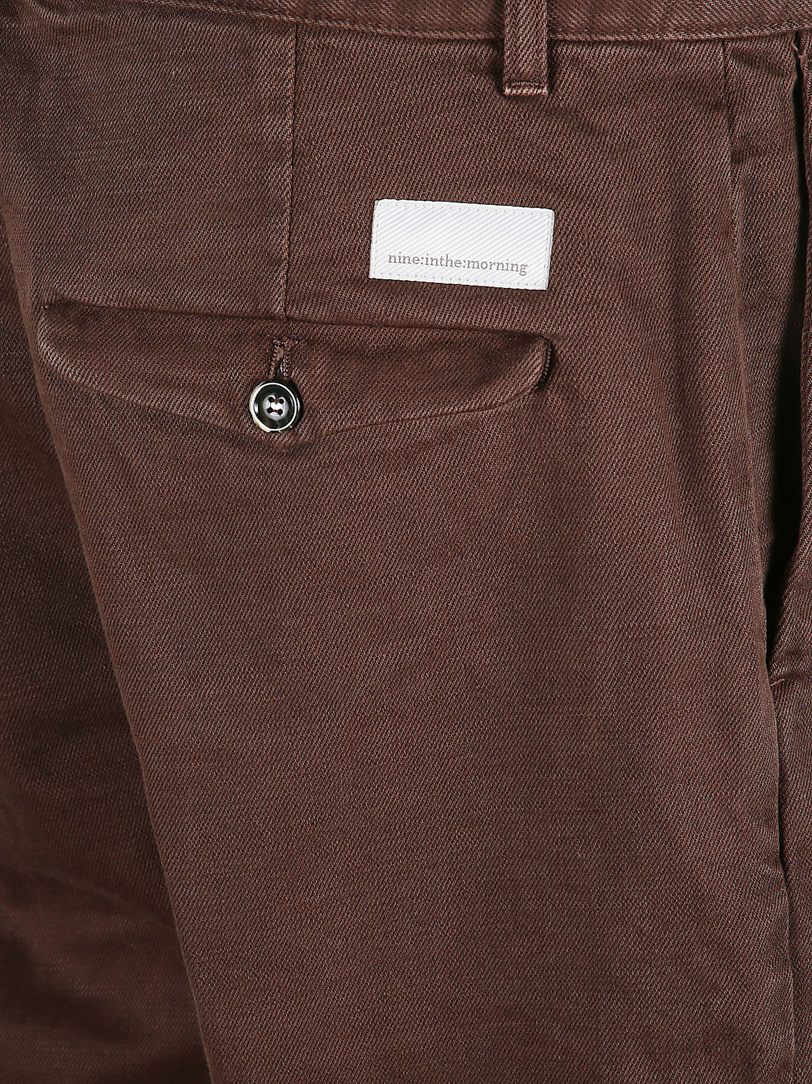 Nine In The Morning Buttoned Chinos In Brown