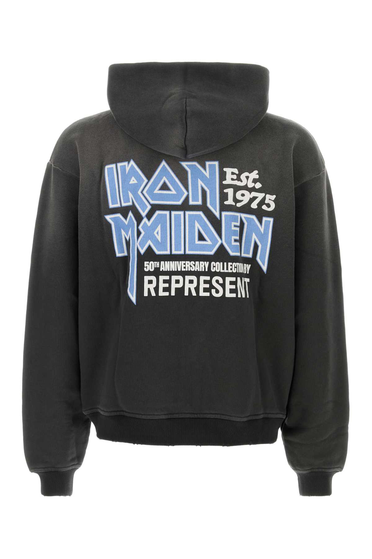 Represent Felpa  X Iron Maiden Anniversary In Cotone Antracite  Uomo In Black