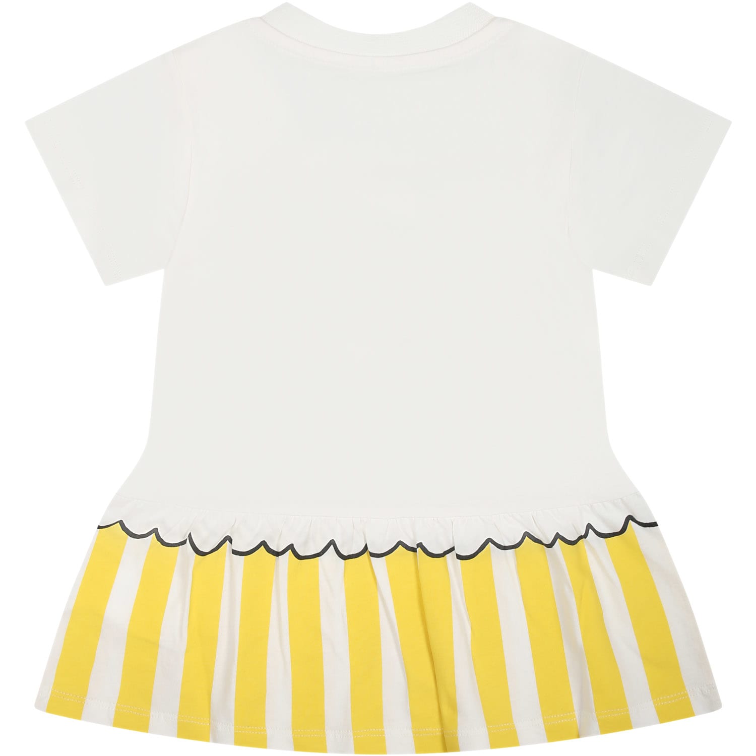 Shop Stella Mccartney White Dress For Baby Girl With Multicolor Print