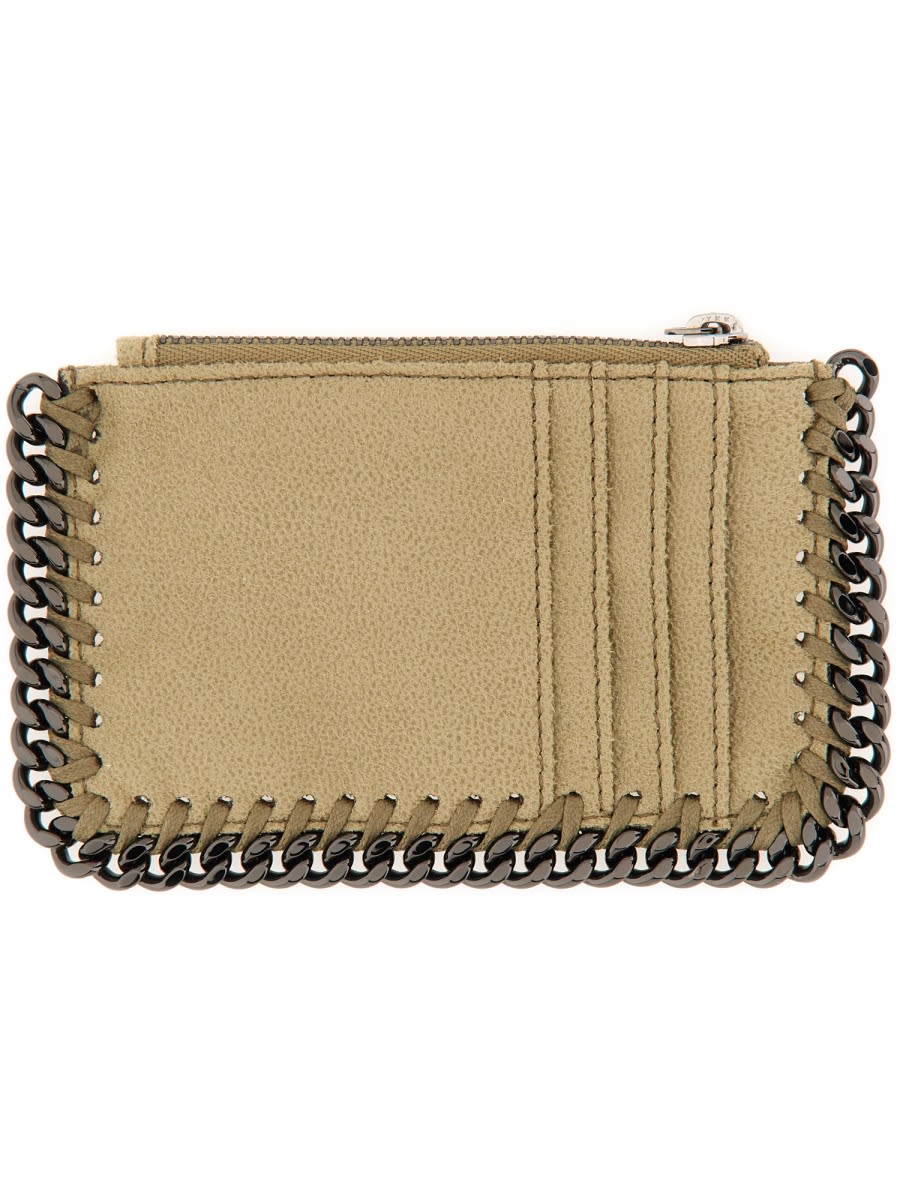 Shop Stella Mccartney Card Holder Falabella In Beige