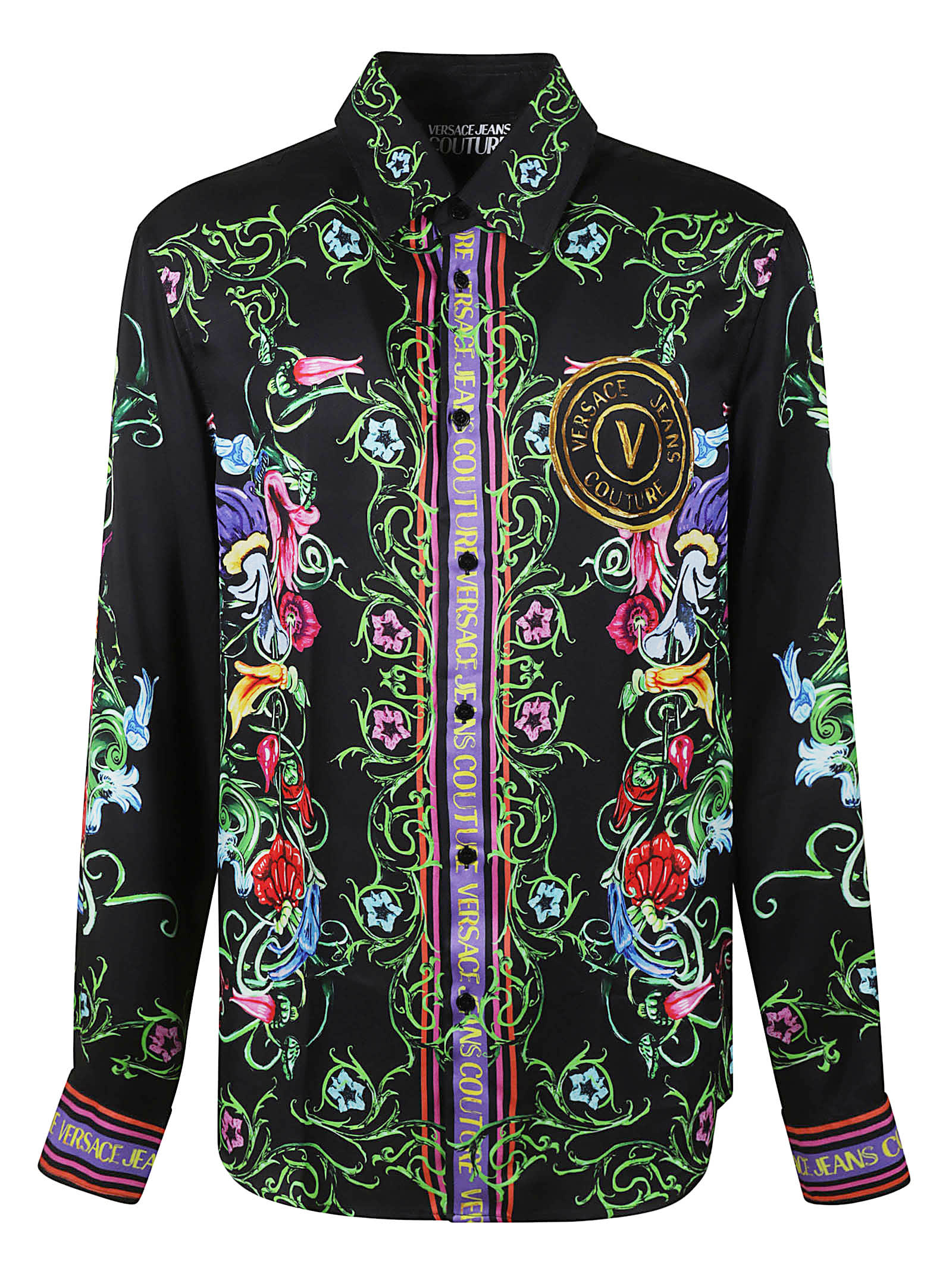 VERSACE JEANS COUTURE GARDEN PANEL V EMBLEM SHIRT