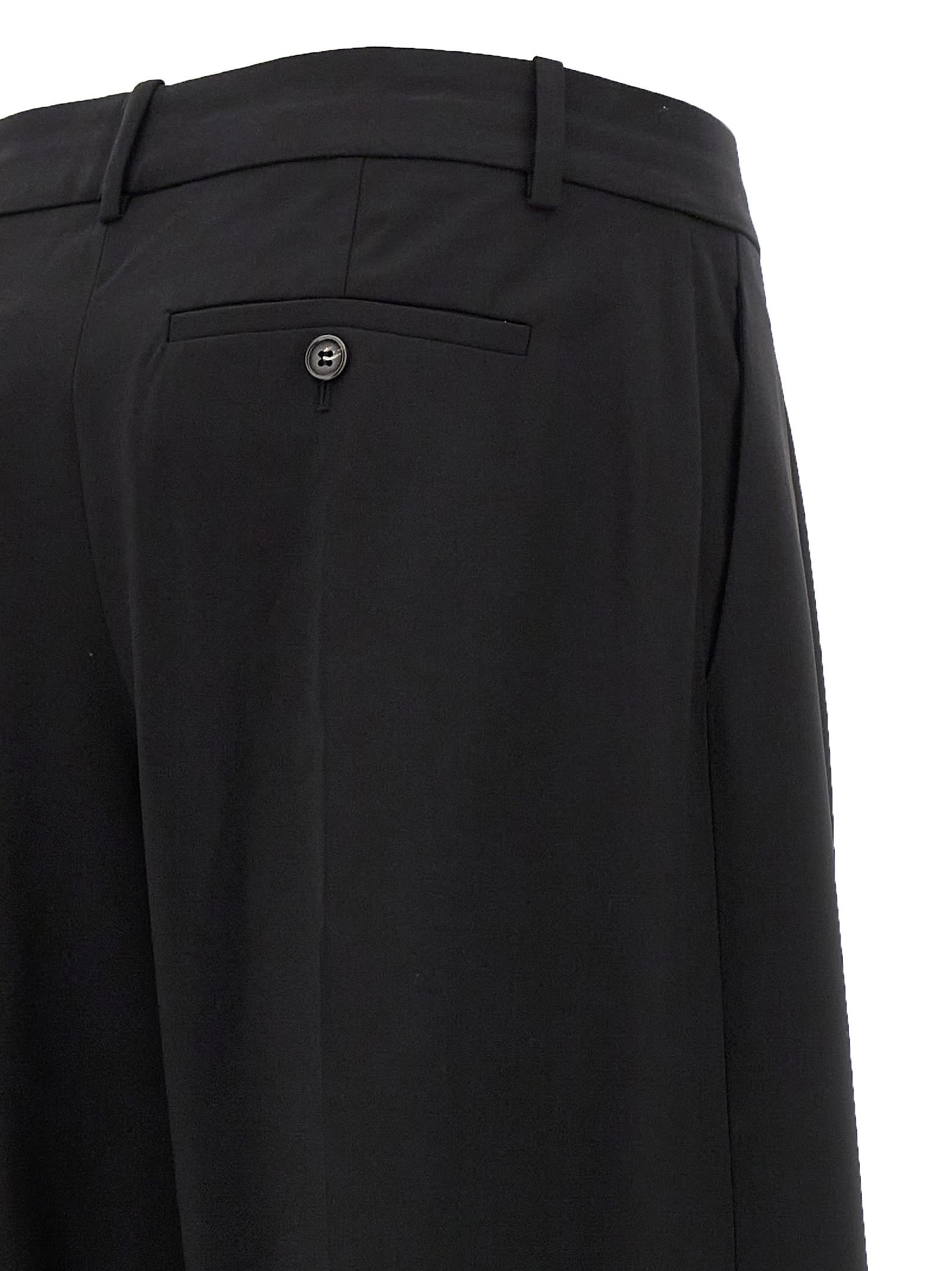 Shop Theory Low Rise Pleated Pants In Black