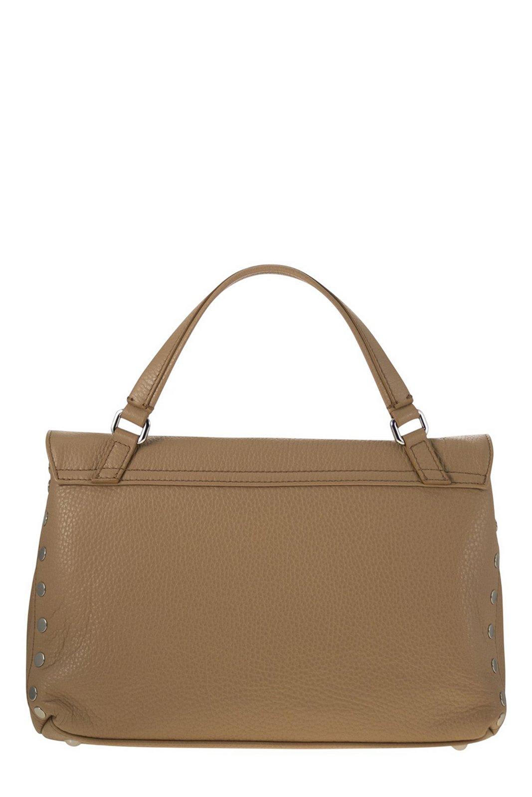 Zanellato Medium Stud-embellished Flap Shoulder Bag In Blue