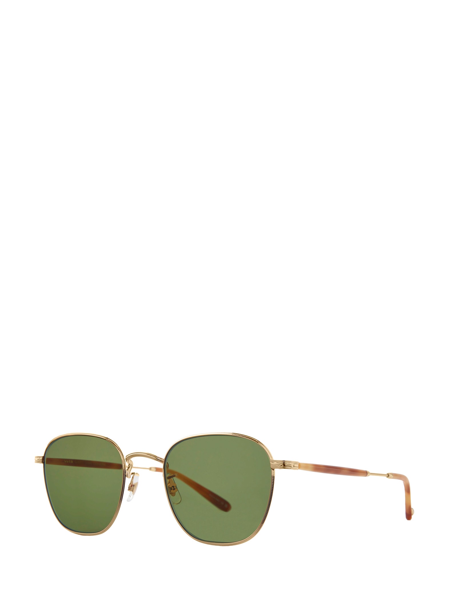 Shop Garrett Leight World Sun Gold-ember Tortoise/semi-flat Green Sunglasses