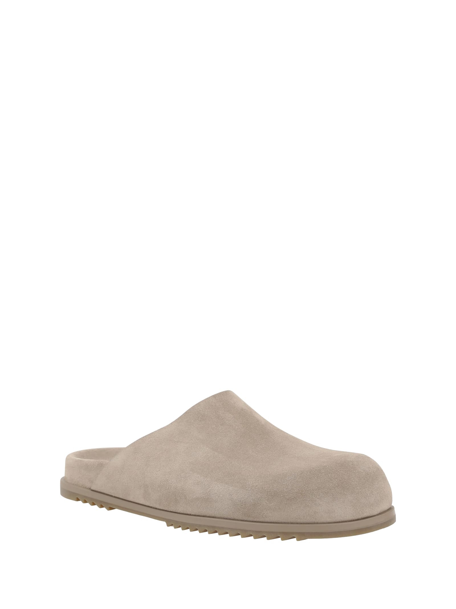 Rick Owens Suede Mules Round Toe In Flesh