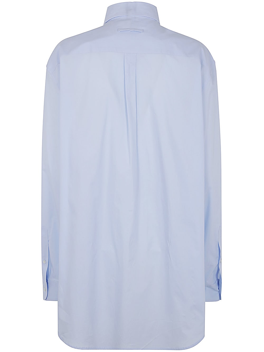 Shop Jean Paul Gaultier Cotton Popeline Shirt With Printed Tie In Babyblue Black