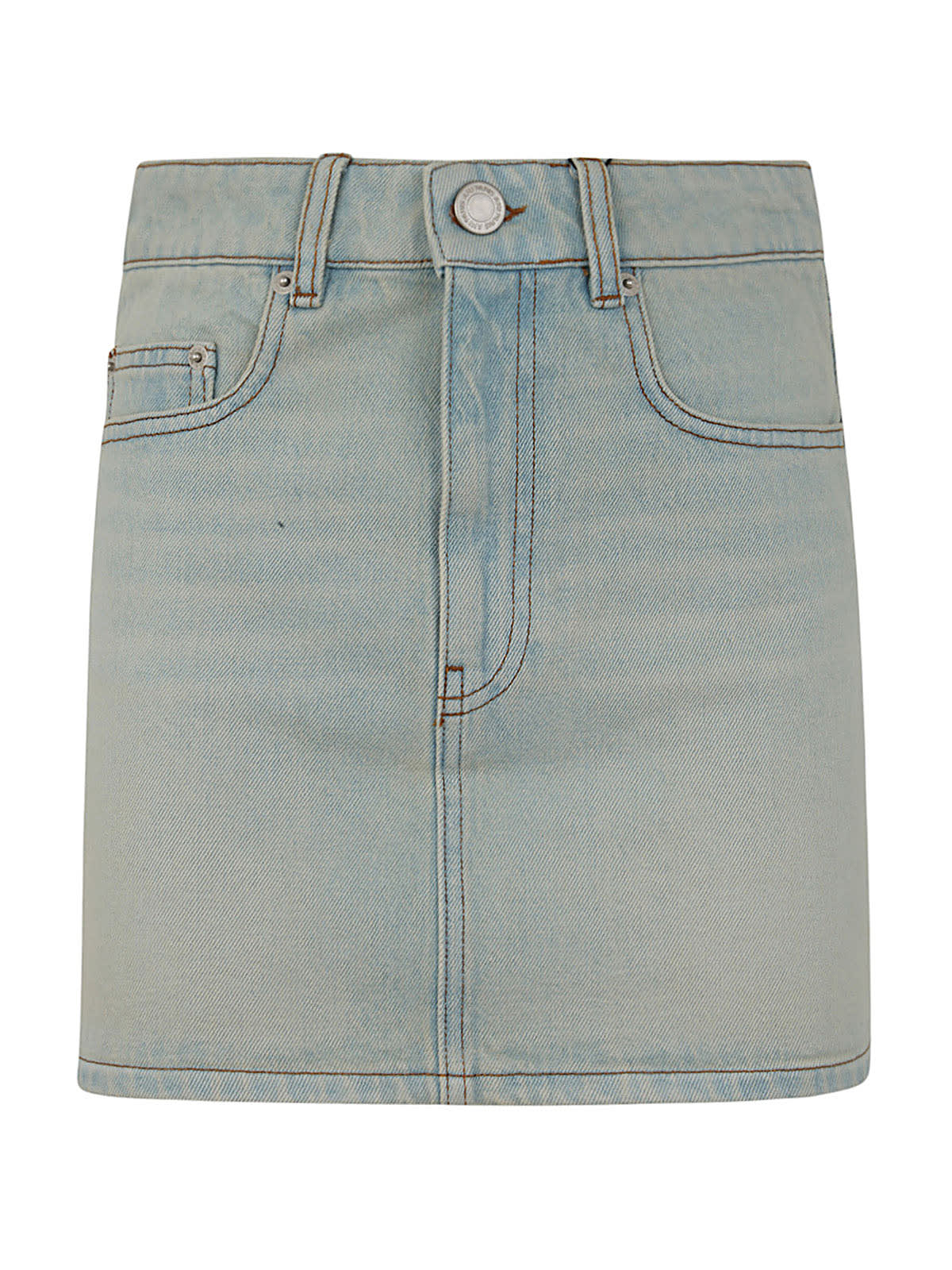 Shop Ami Alexandre Mattiussi Five Pockets Mini Skirt In Bleu Javel