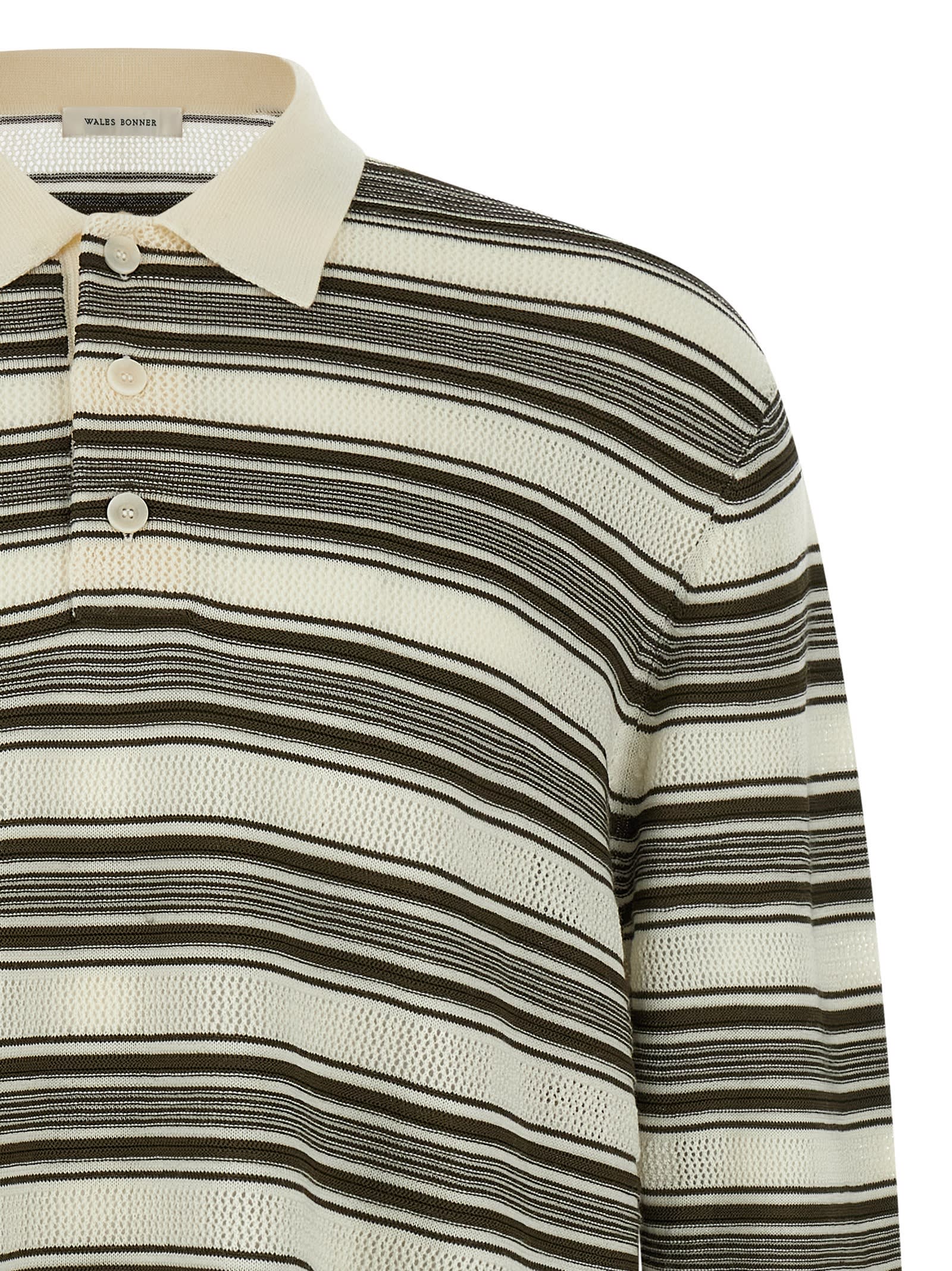 Wales Bonner Samuel Striped Polo Shirt In Multi