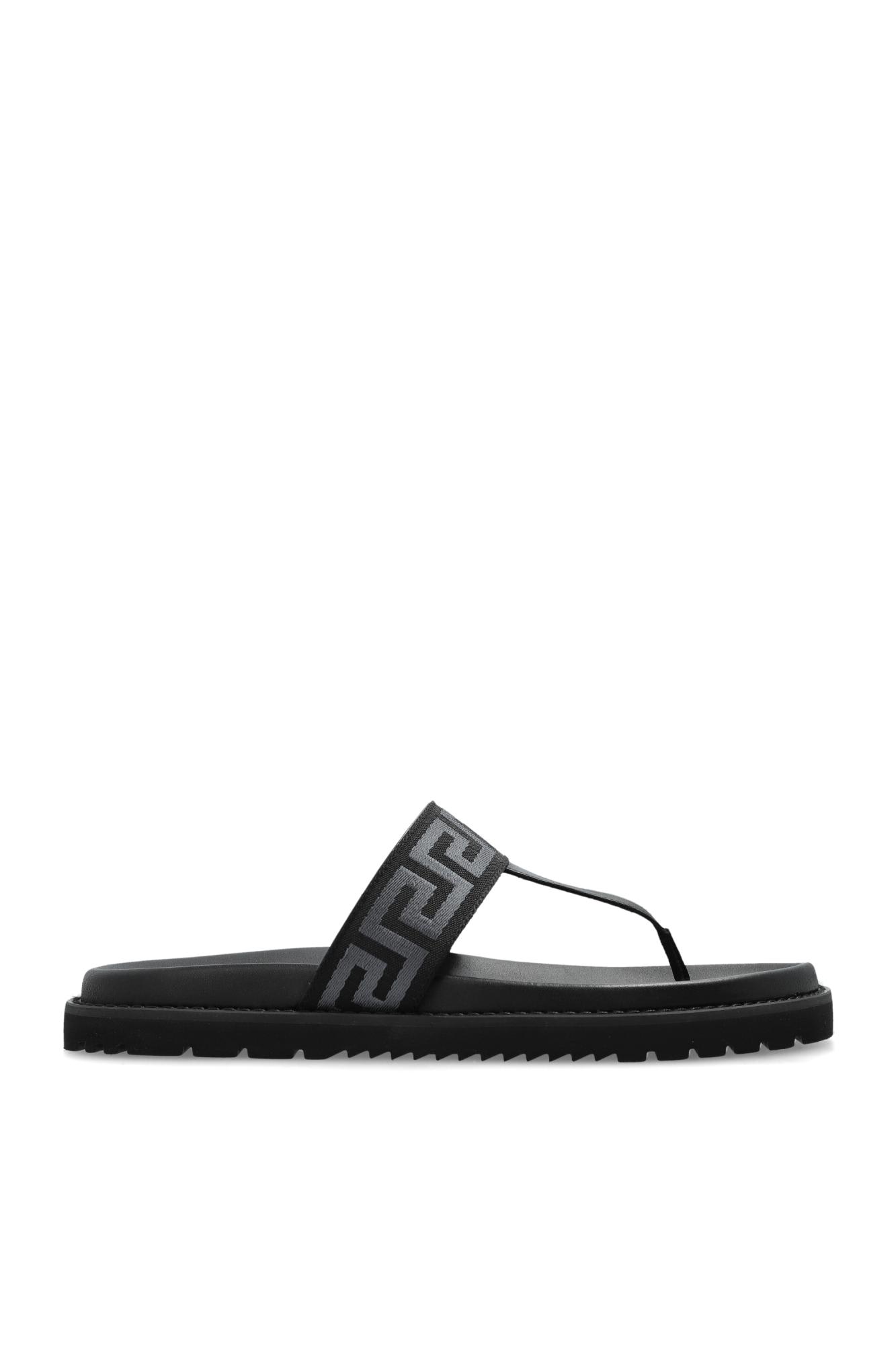 VERSACE VERSACE FLIP FLOPS WITH GRECA PATTERN