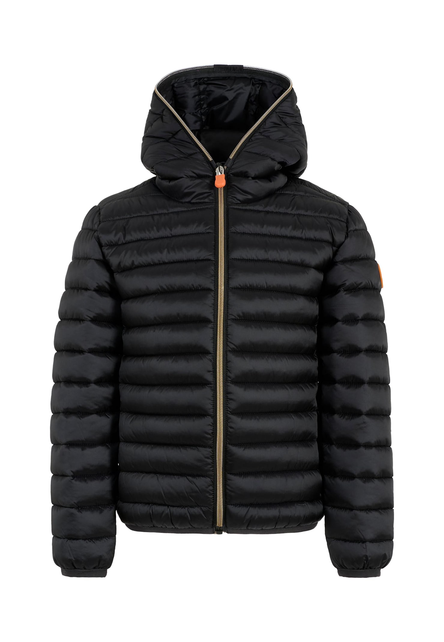 Save The Duck Blue Iris Down Jacket For Girl With Logo In Black