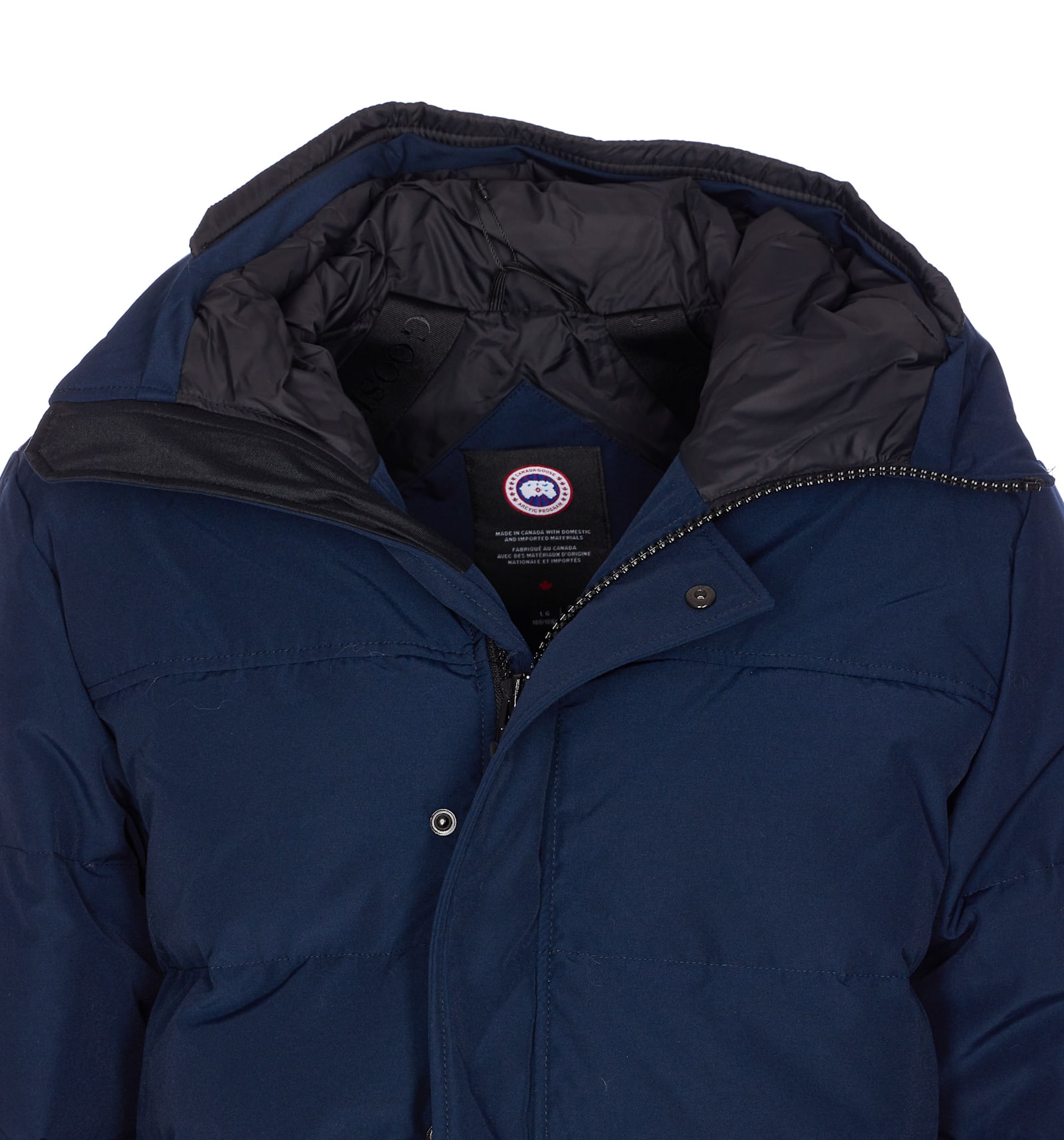 Canada Goose Hooded Parka With Zip Pockets And Cuffs In Blue