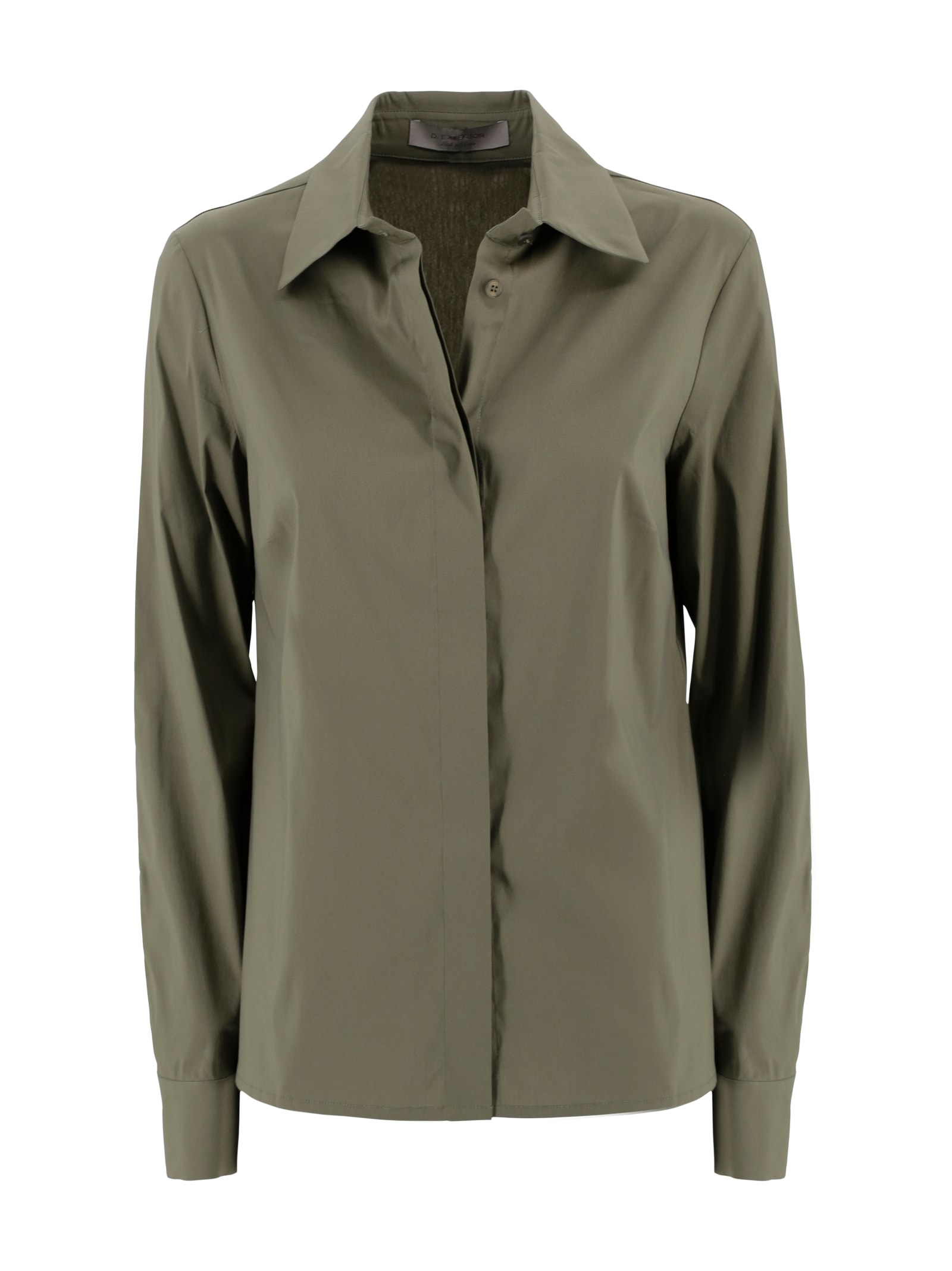 D Exterior Sage Green Cotton Shirt