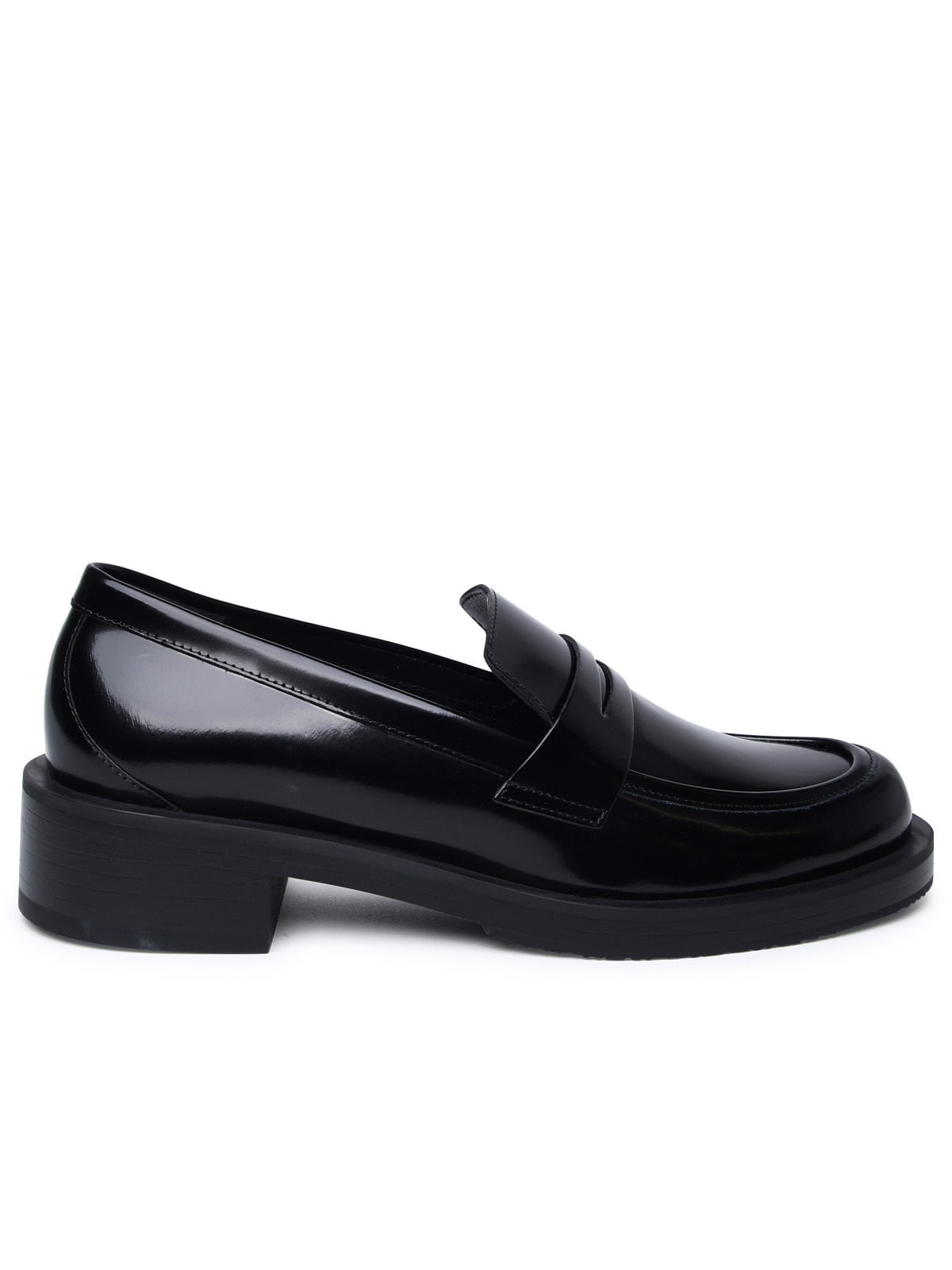 Black Shiny Leather Loafers