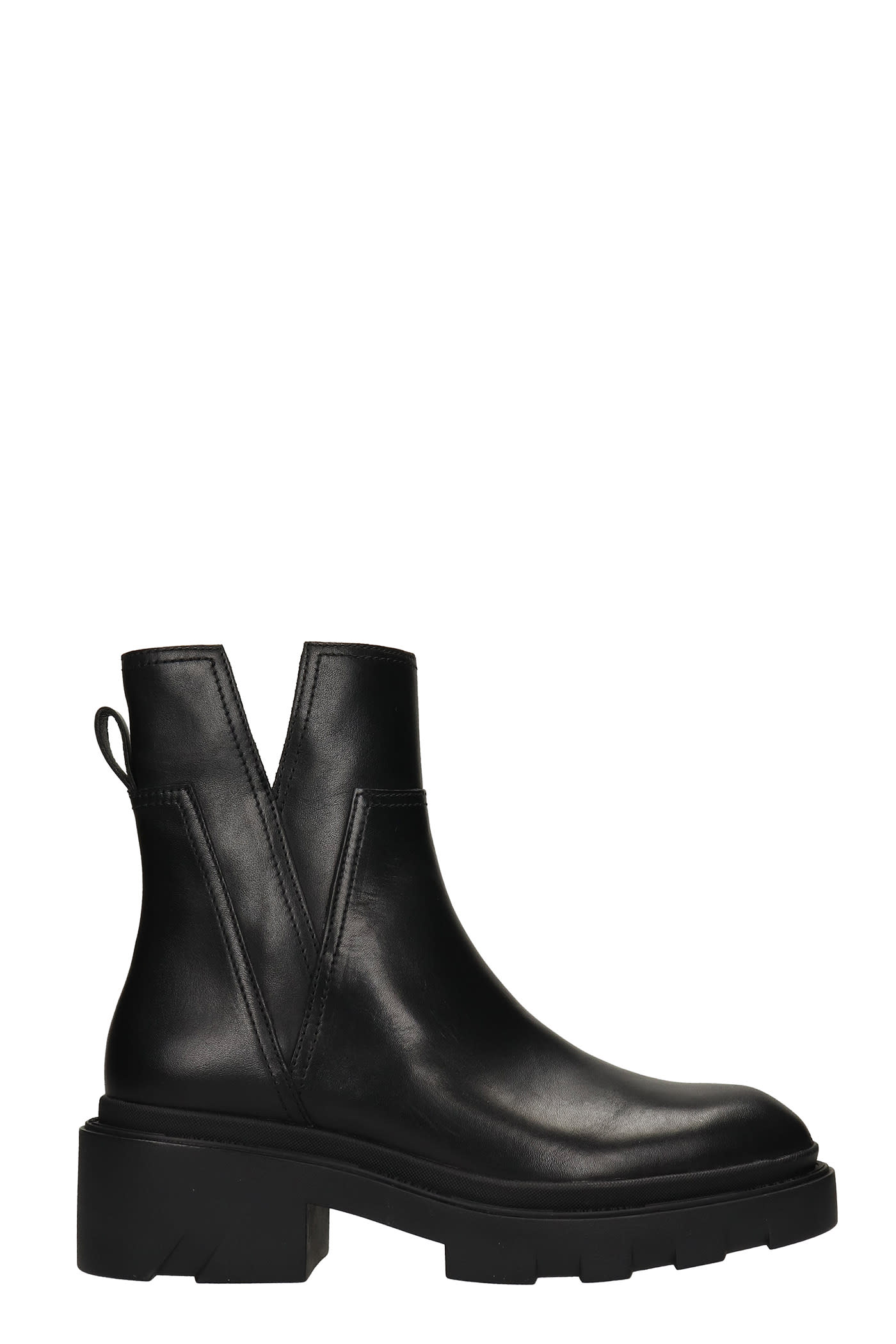 Ash Merlose Combat Boots In Black Leather