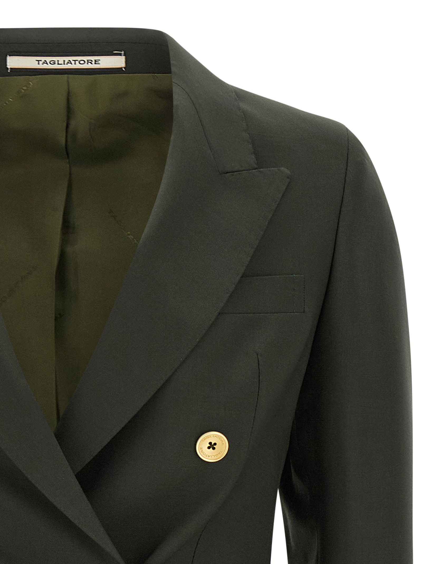 Tagliatore Parigi Double-breasted Peak-lapel Blazer In Green