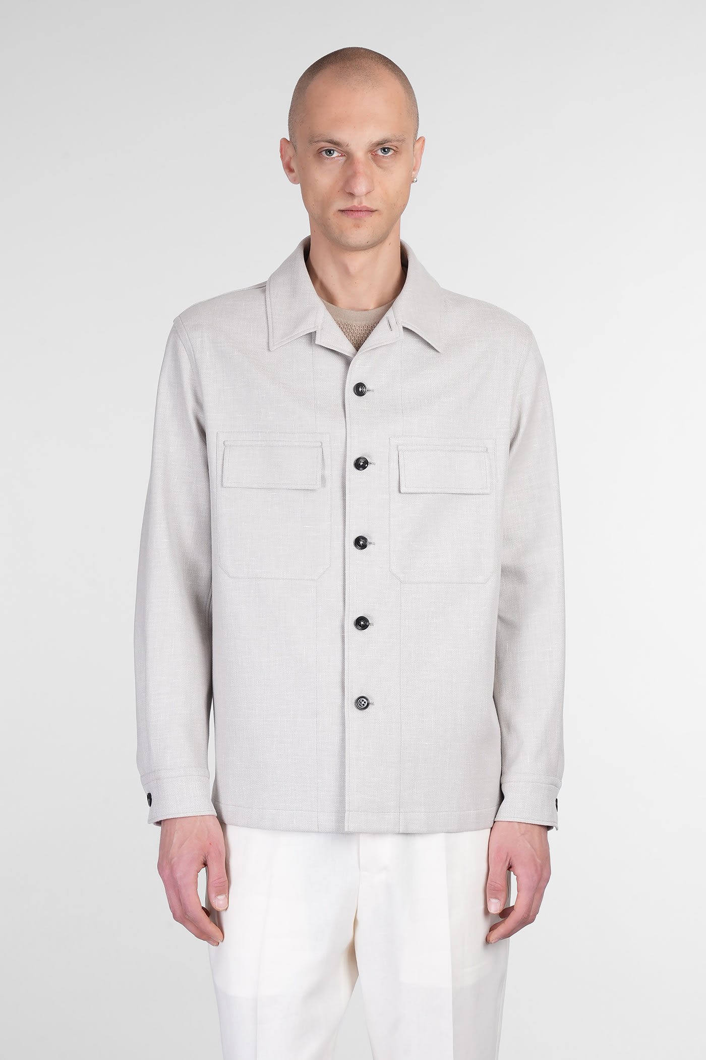 Shop Zegna Casual Jacket In Beige Linen