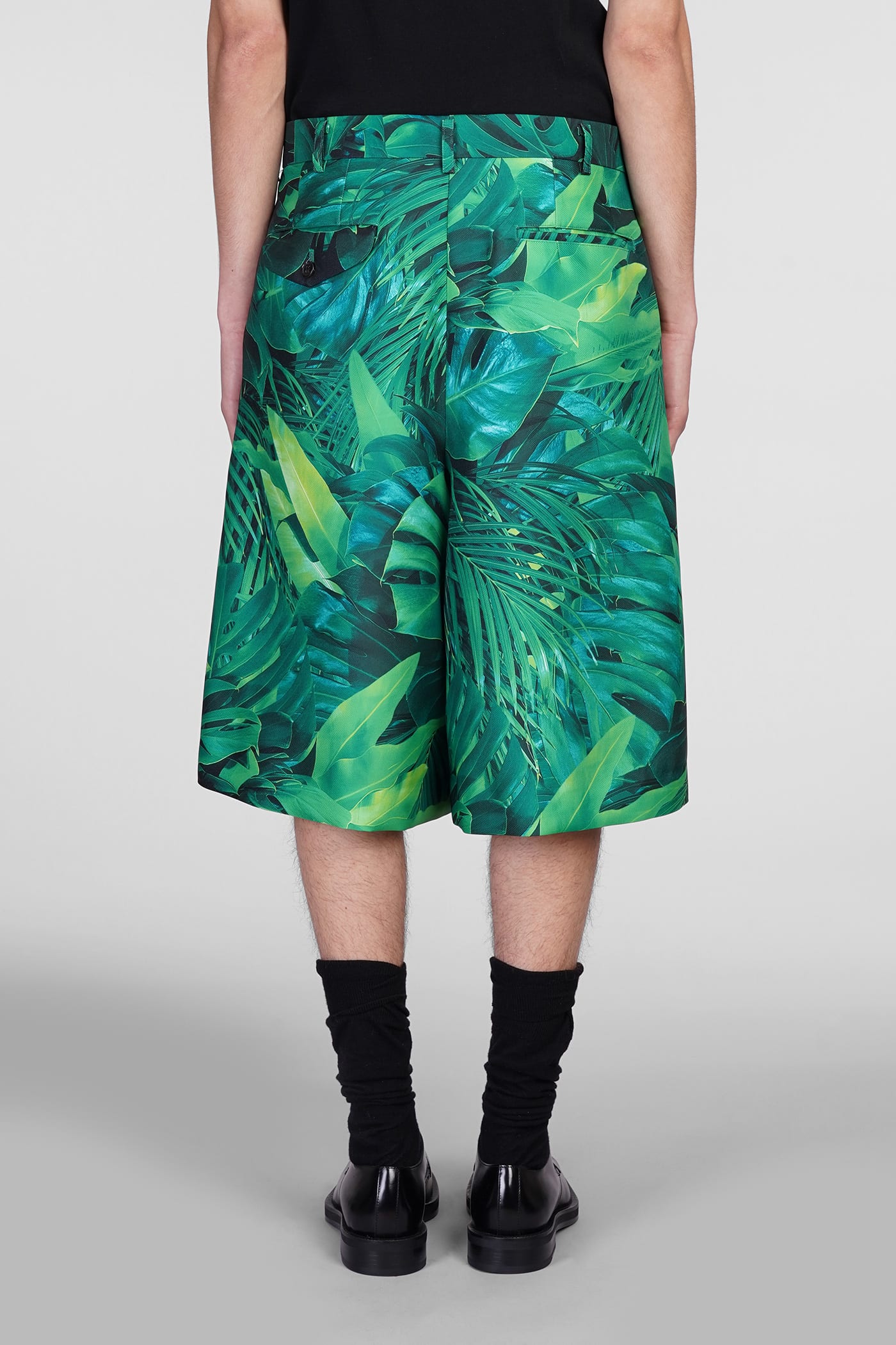 Shop Comme Des Garçons Homme Deux Shorts In Green Polyester