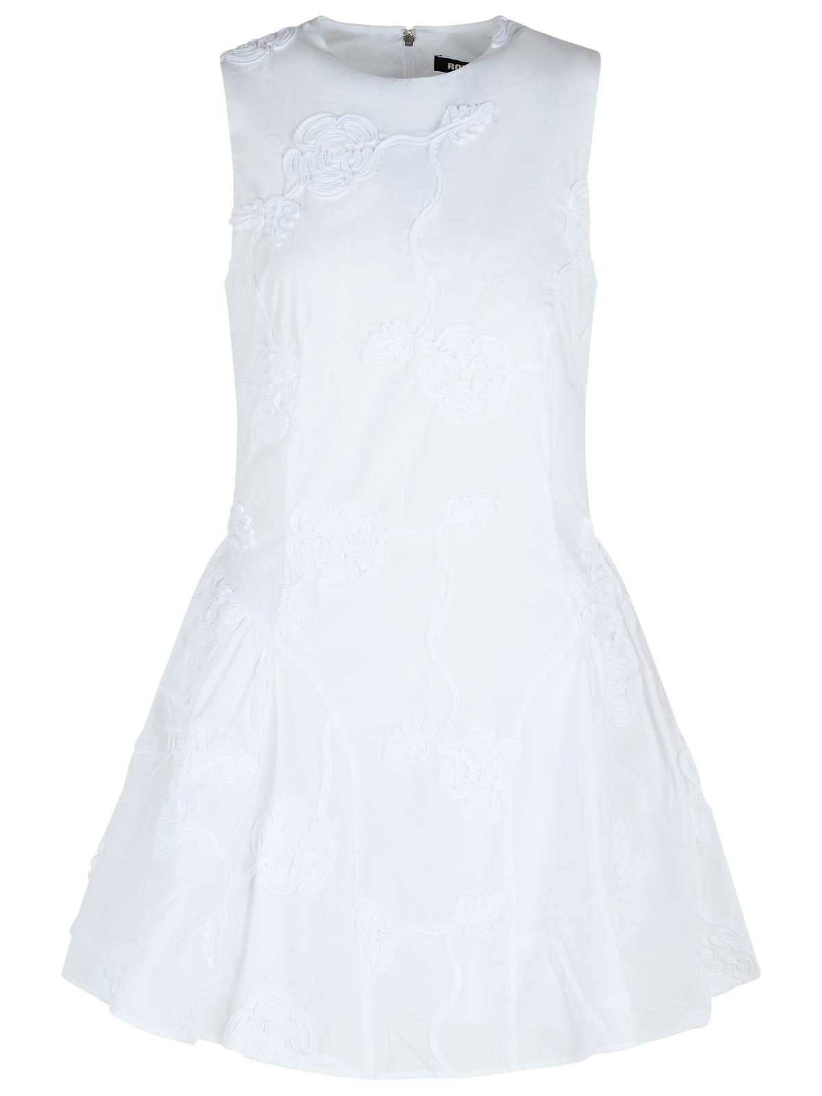 Rotate Birger Christensen Rotate Bright White Cotton Poplin Mini Dress In White