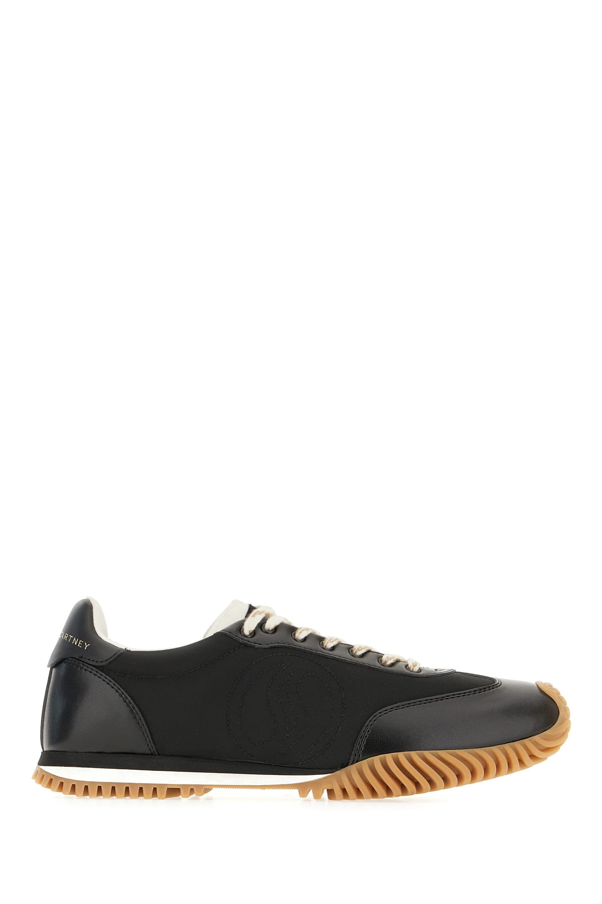 Stella Mccartney Black Fabric S-wave Sneakers In Black