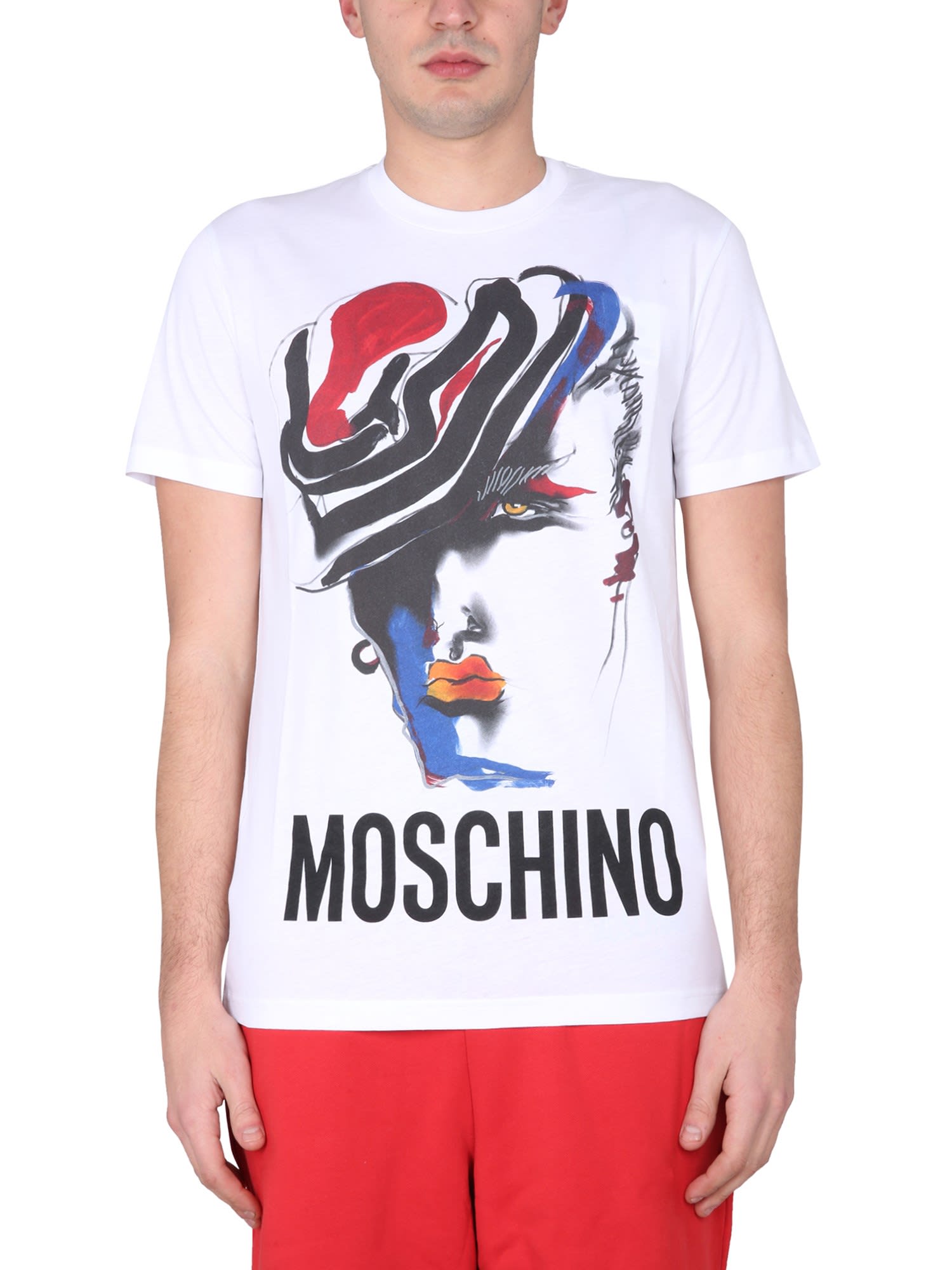 Shop Moschino Logo Print T-shirt In White