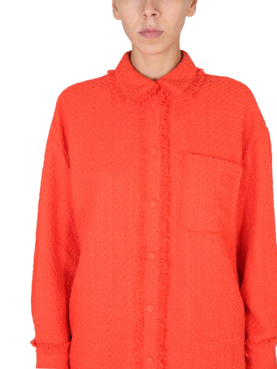 Shop Msgm Camicia Con Frange In Orange