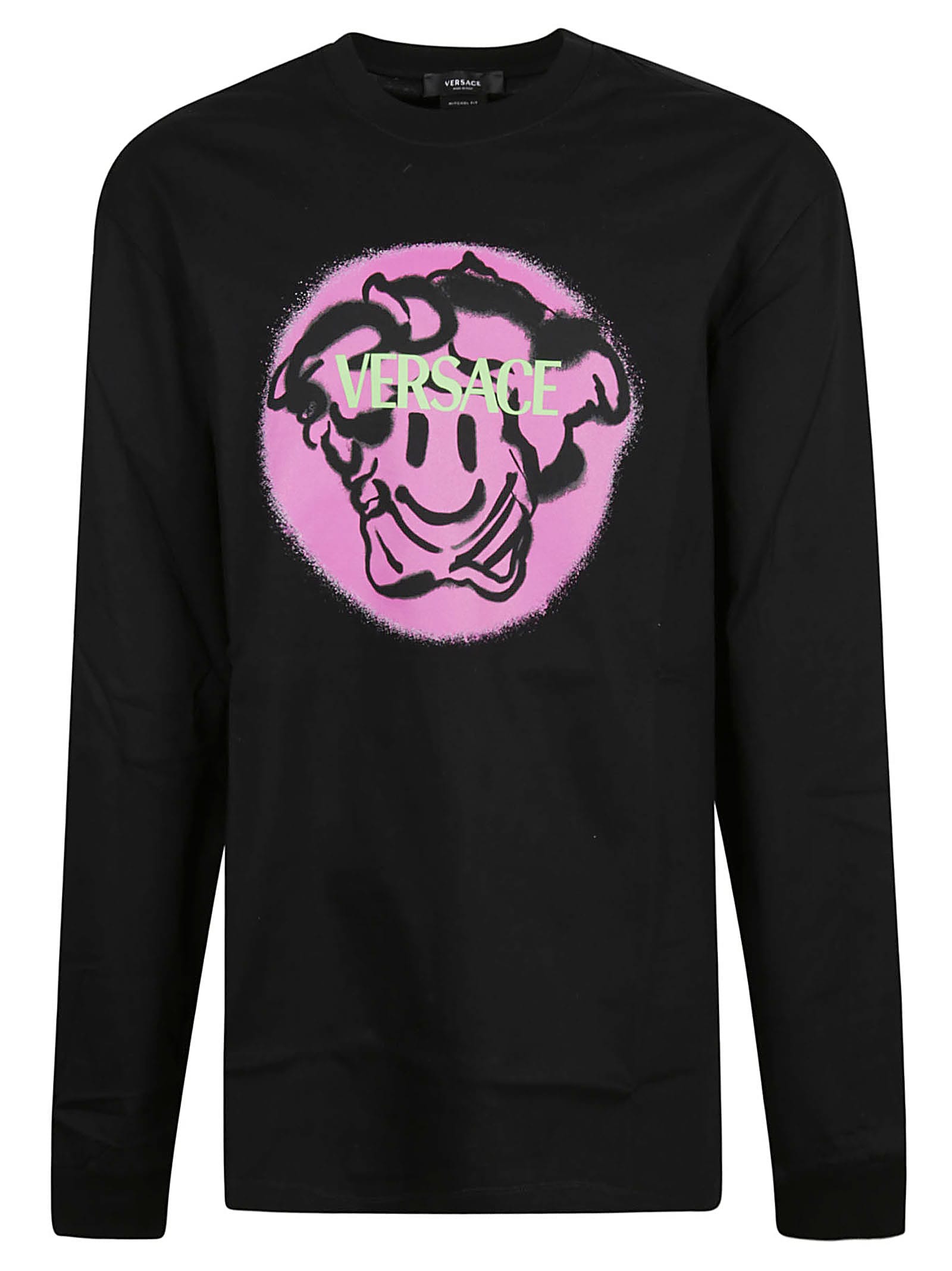 Versace Chest Logo Ribbed Sweatshirt