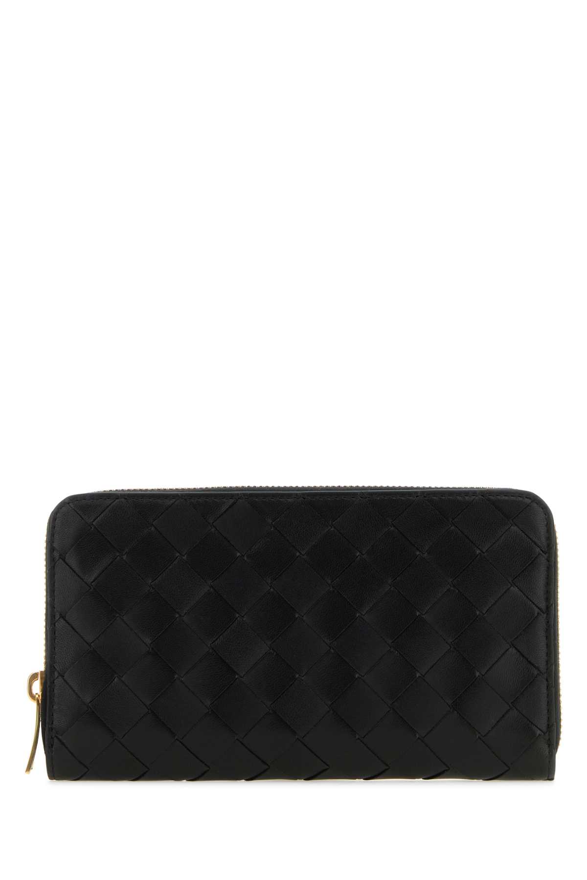 Shop Bottega Veneta Black Nappa Leather Wallet In Blackgold