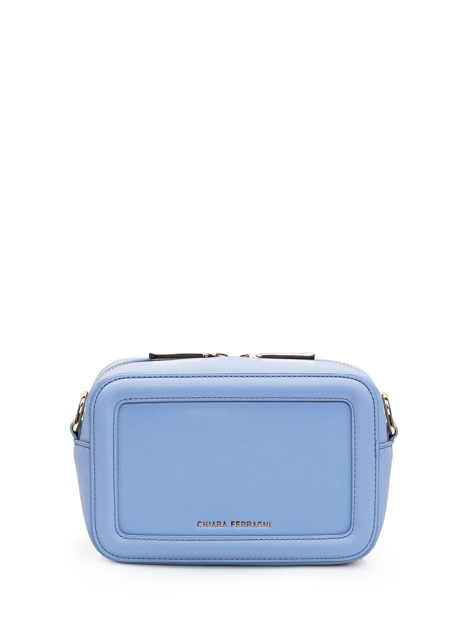 Shop Chiara Ferragni Camera Bag Eyelike In Blue Heron