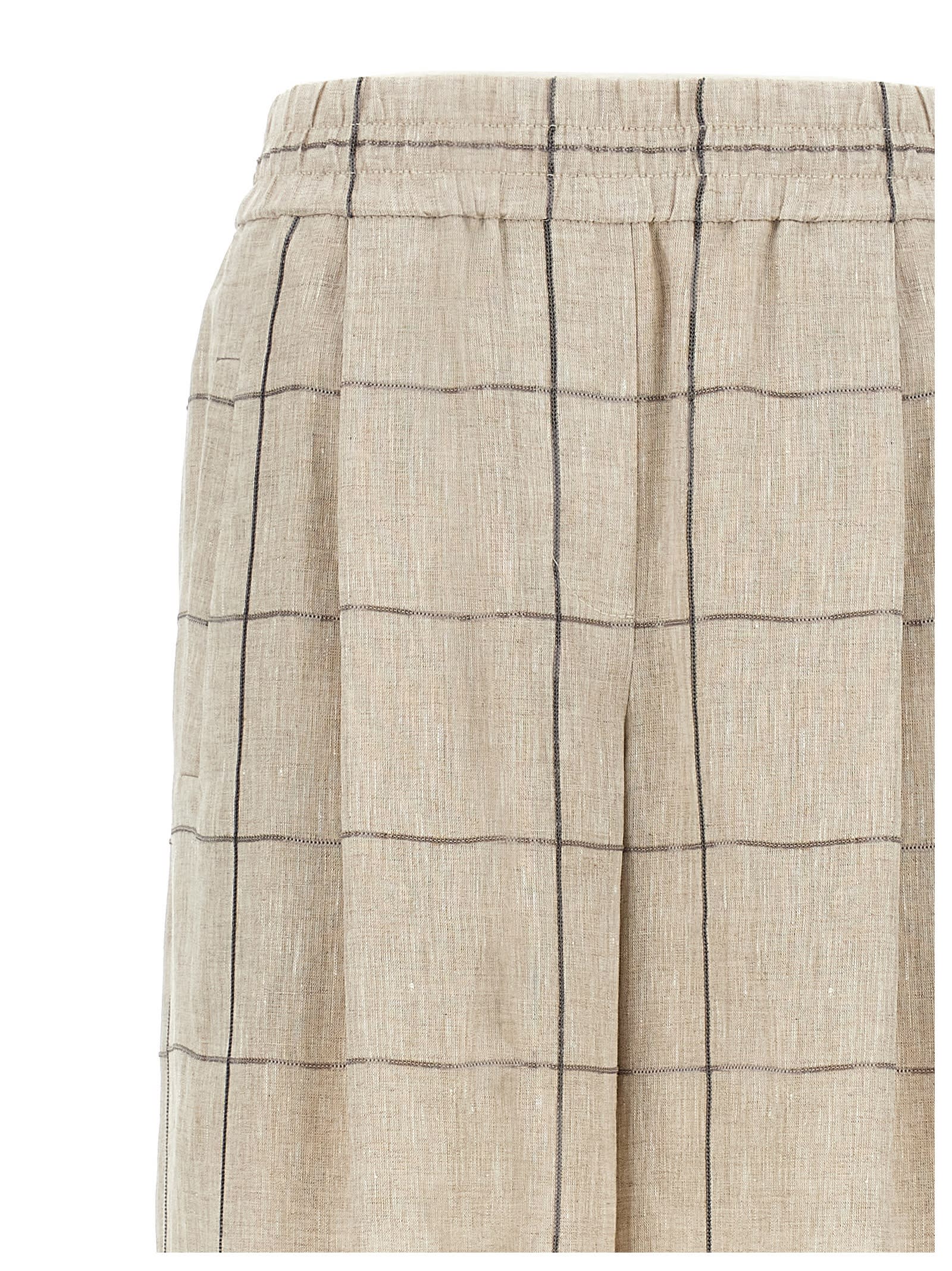 Shop Brunello Cucinelli Check Dazzling Pants In Beige