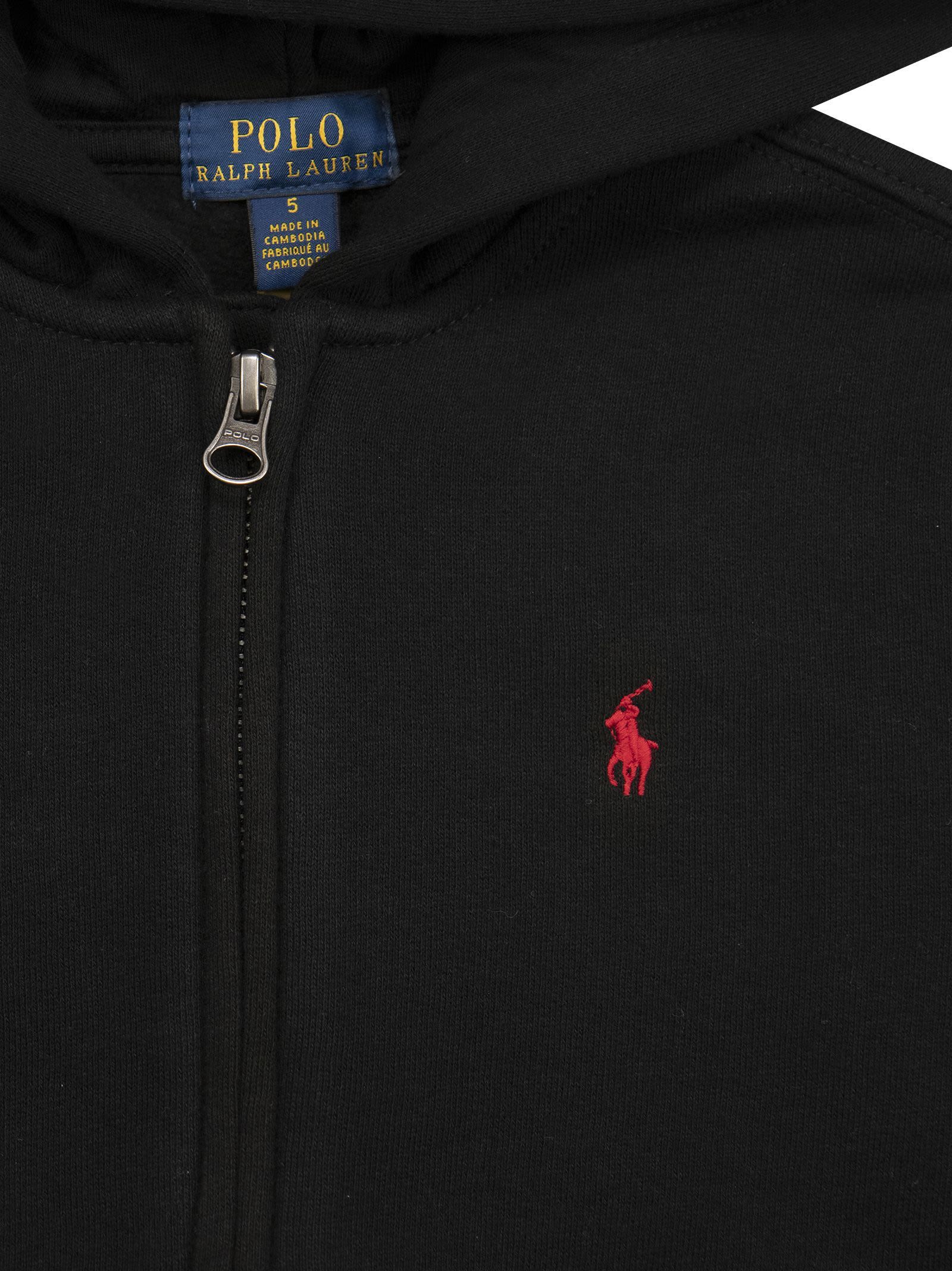 Polo Ralph Lauren Cotton-blend Zip-up Hoodie In Black