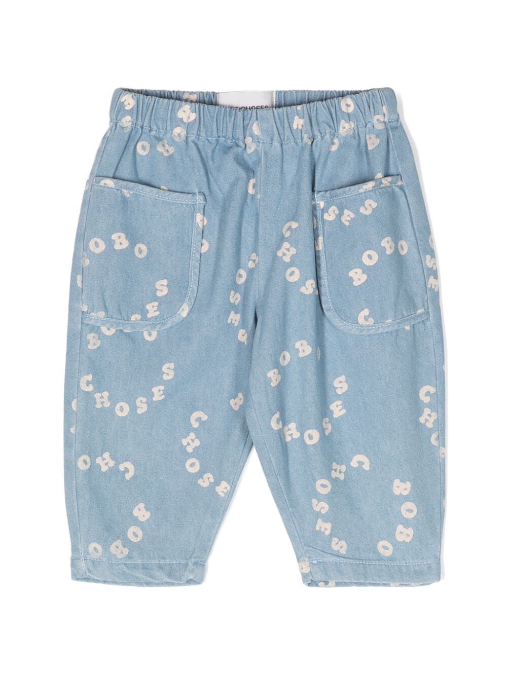 Shop Bobo Choses Baby Circle Denim Pants In Light Blue