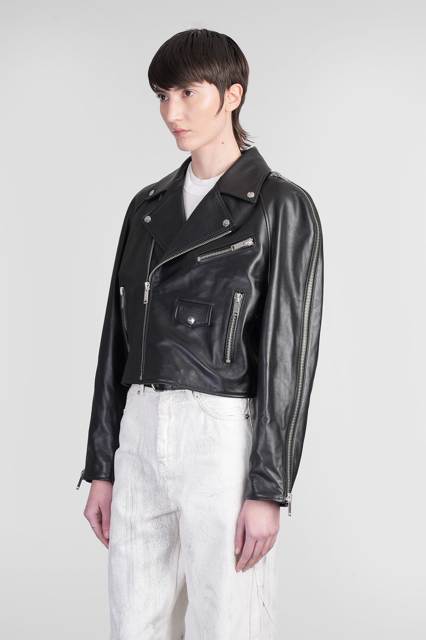 Halfboy Biker Jacket In Black Leather