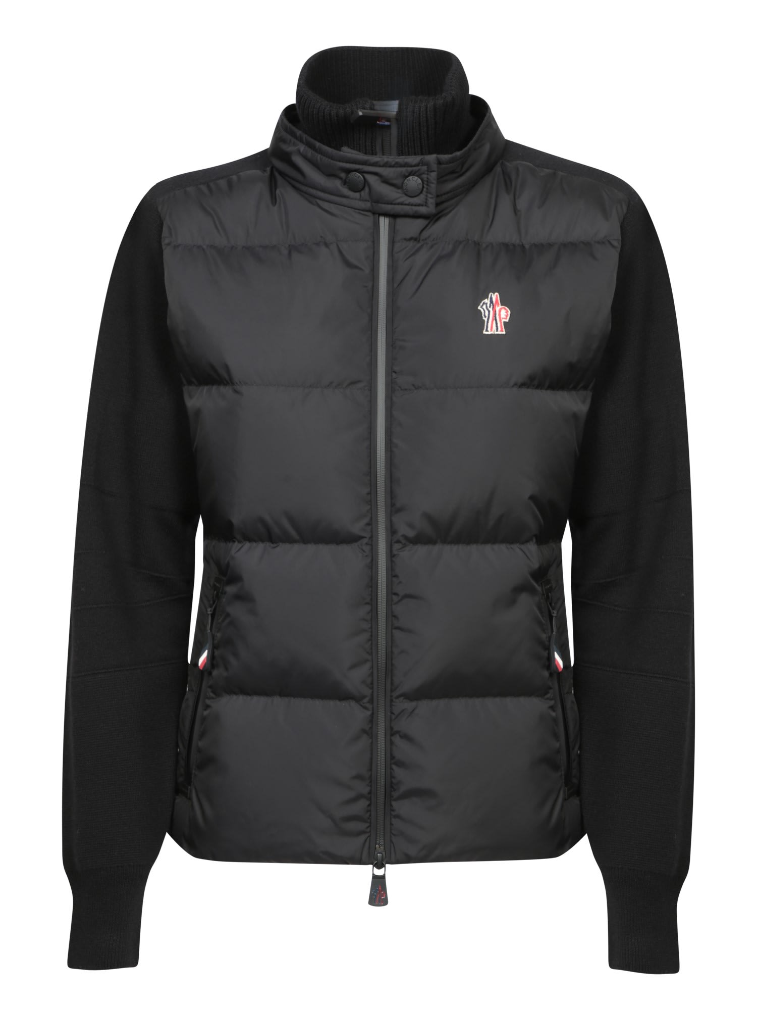 Shop Moncler Black Down Cardigan