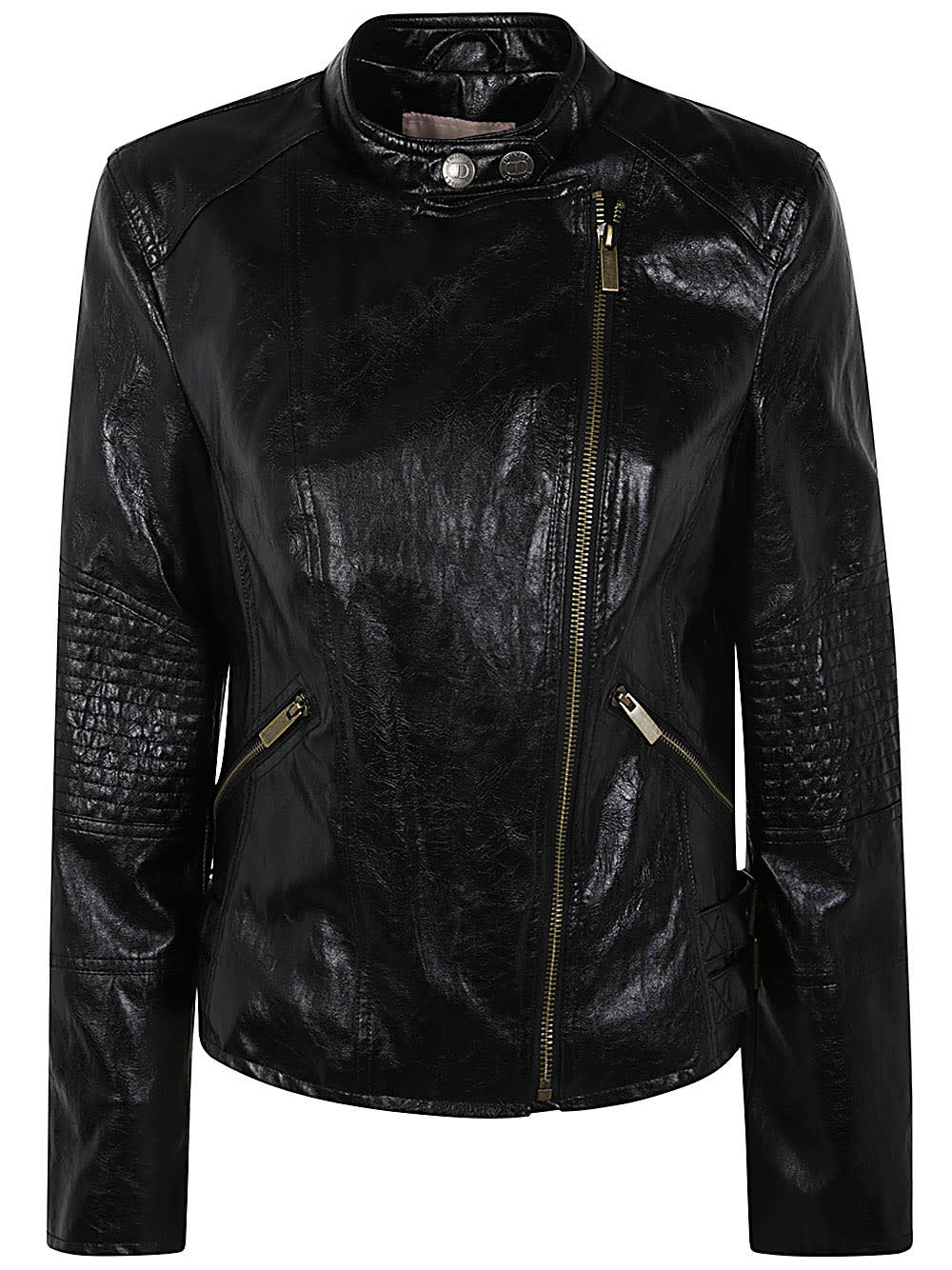 Shop Twinset Biker Jacket In Black