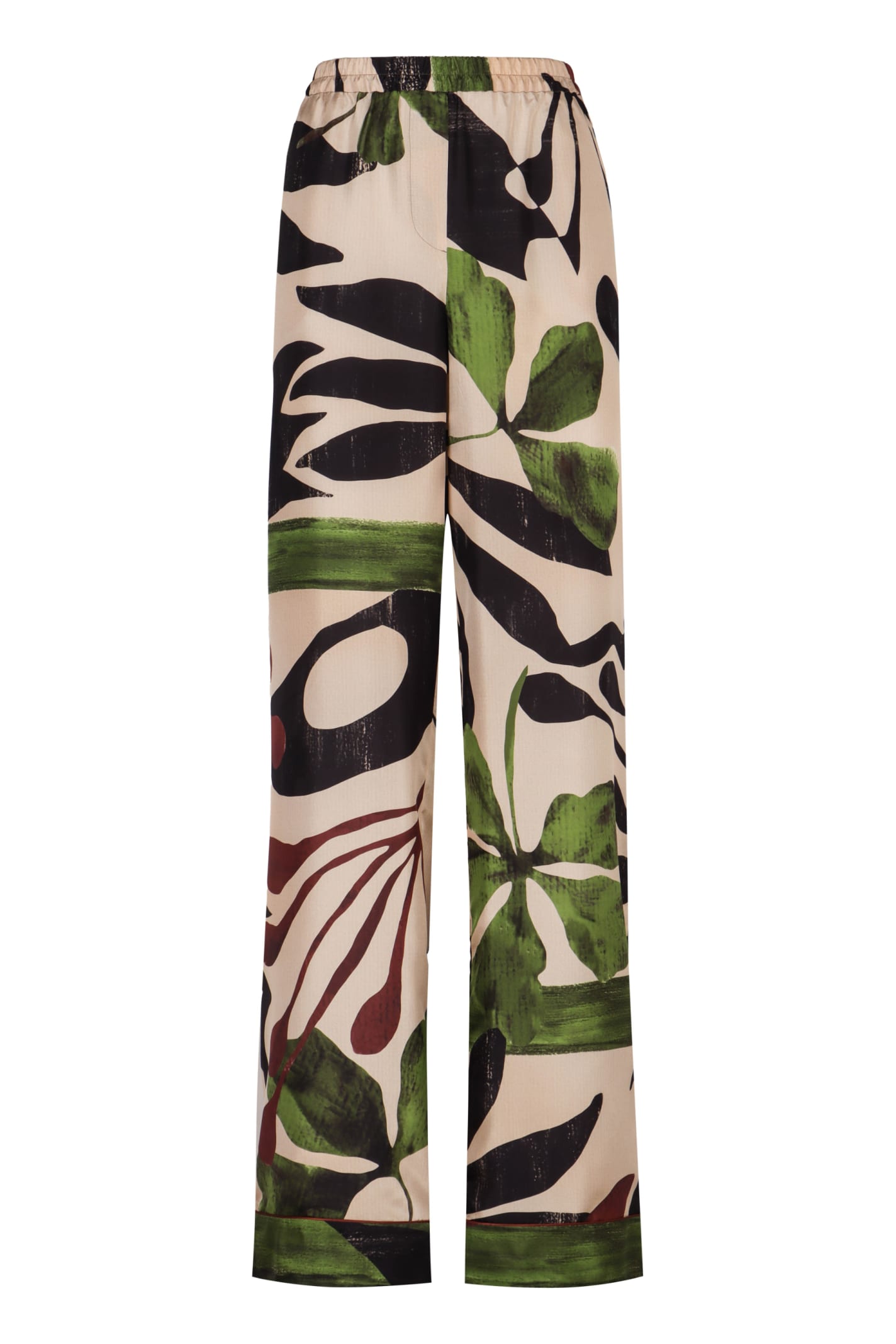 Shop Alberta Ferretti Printed Silk Pants In Fantasia