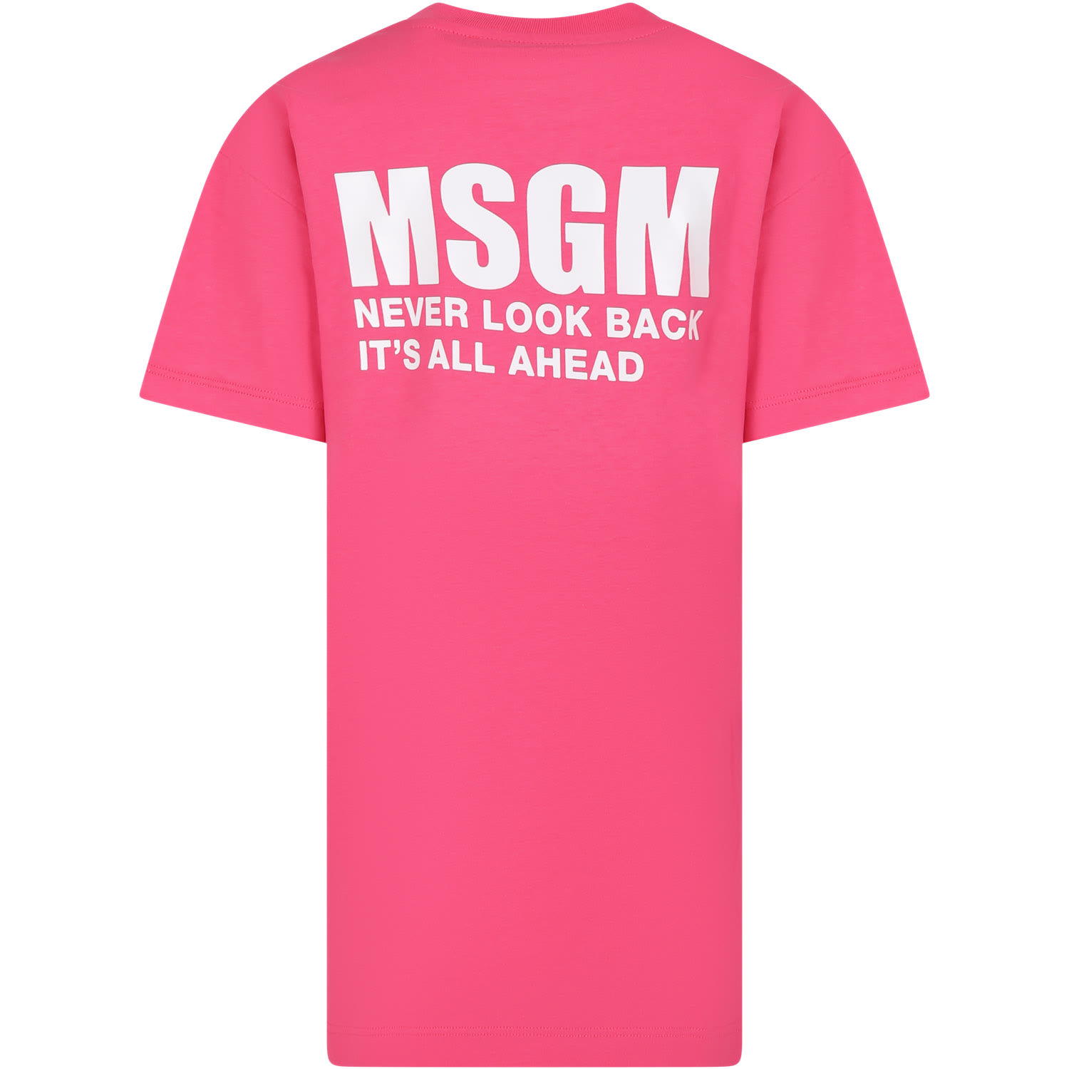 Msgm Kids' Fuchsia Dress For Girl With Logo