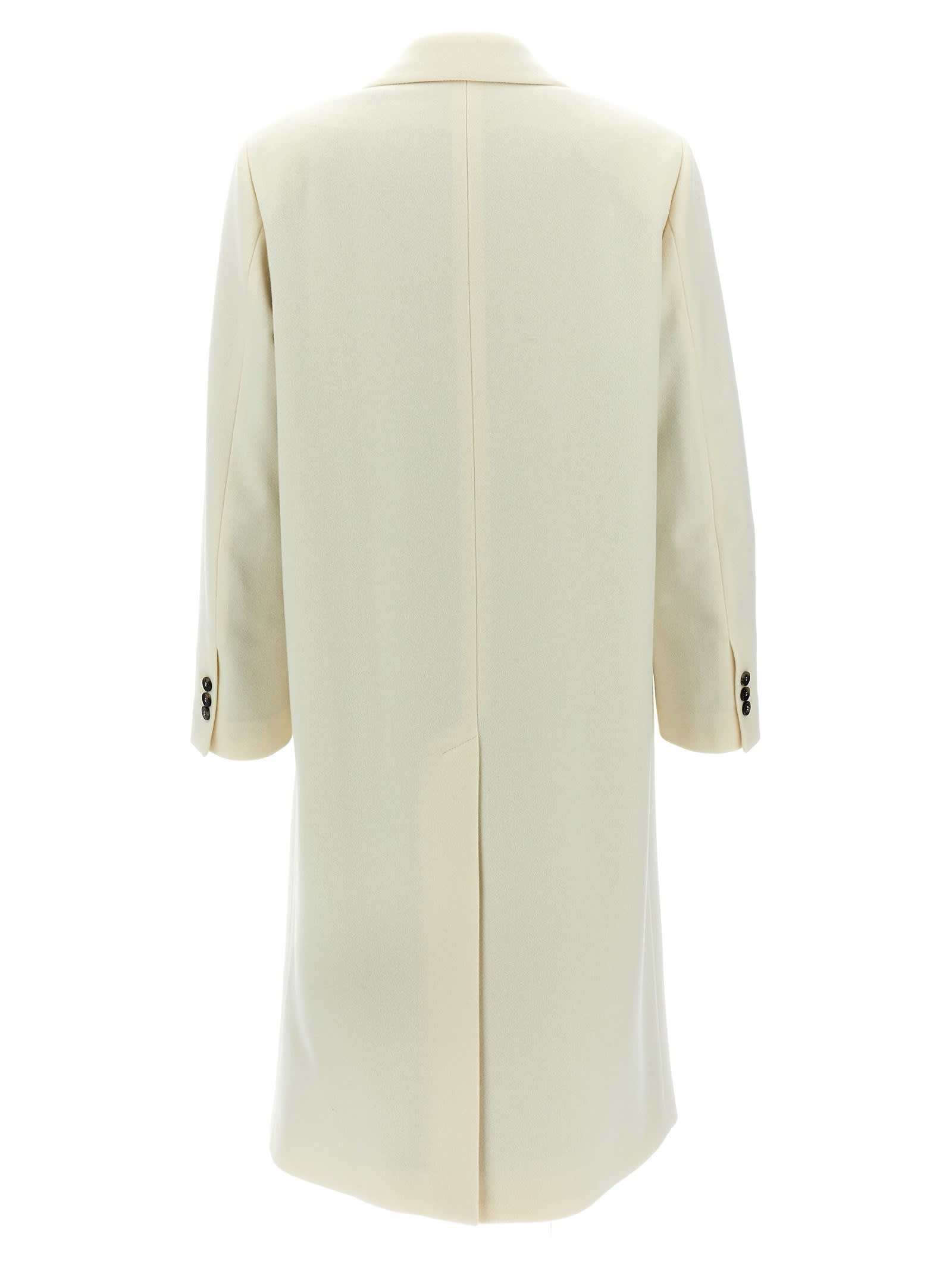 Alberto Biani Double-breasted Coat In White