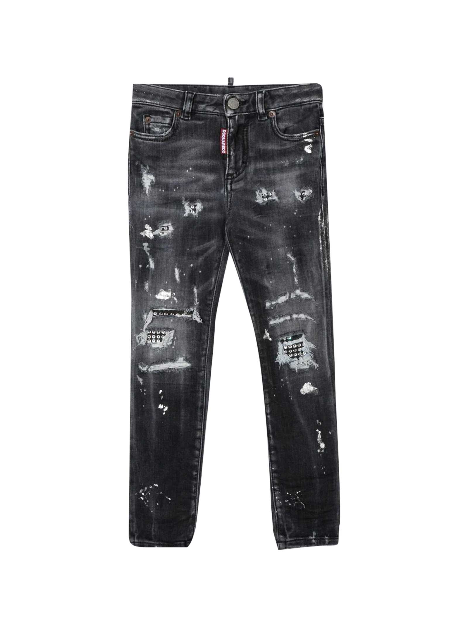 Dsquared2 Skinny Teen Jeans With Crystals