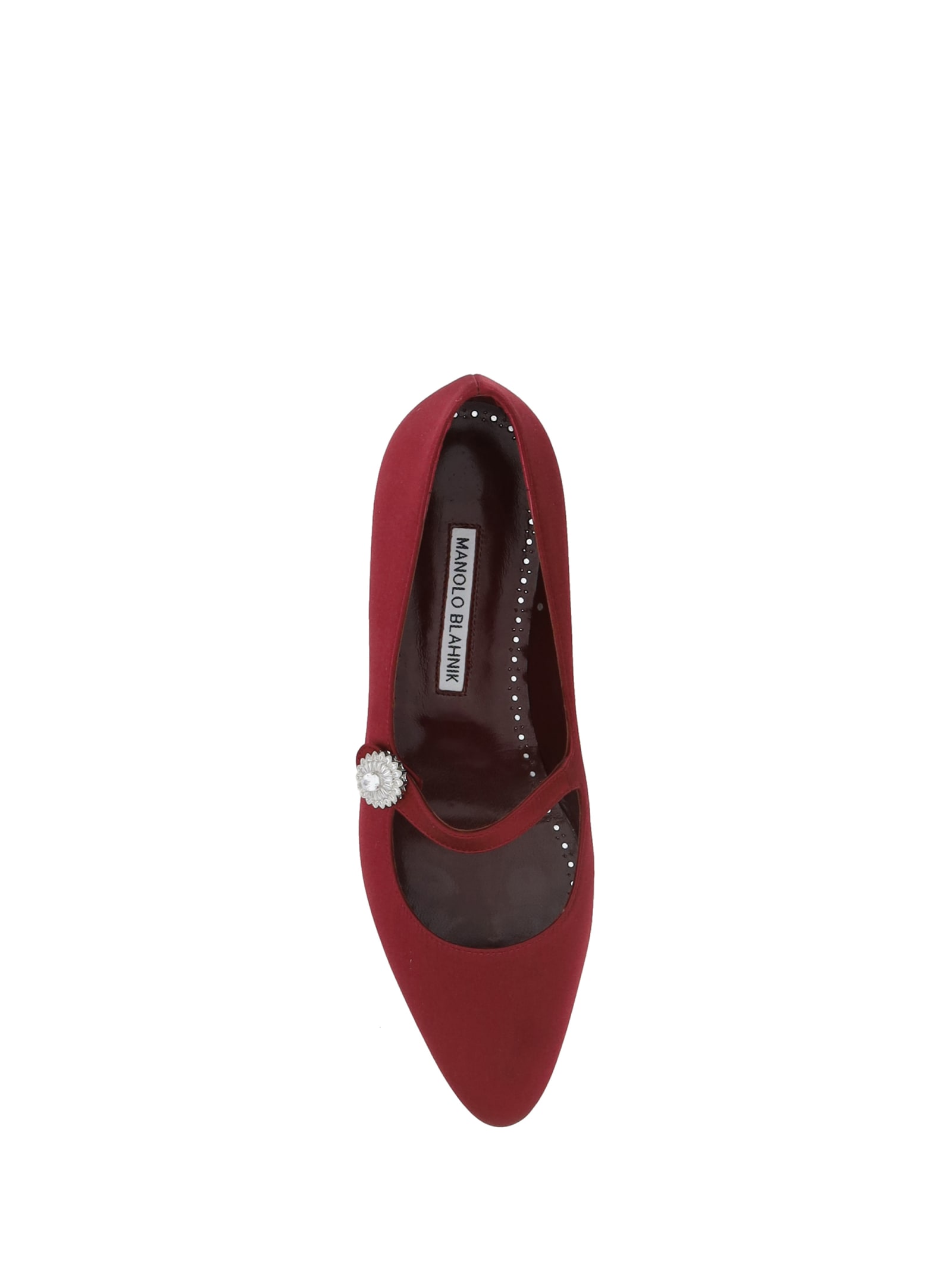 Shop Manolo Blahnik Mary Jane Ballerinas In Dred