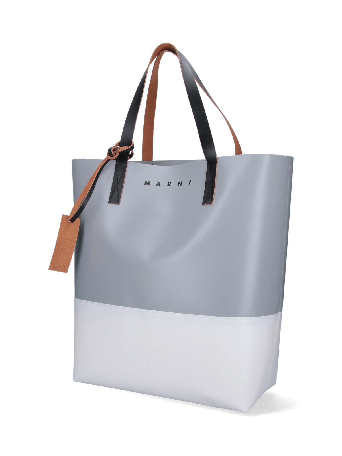 Shop Marni Tribeca Tote Bag In Grigio/argento