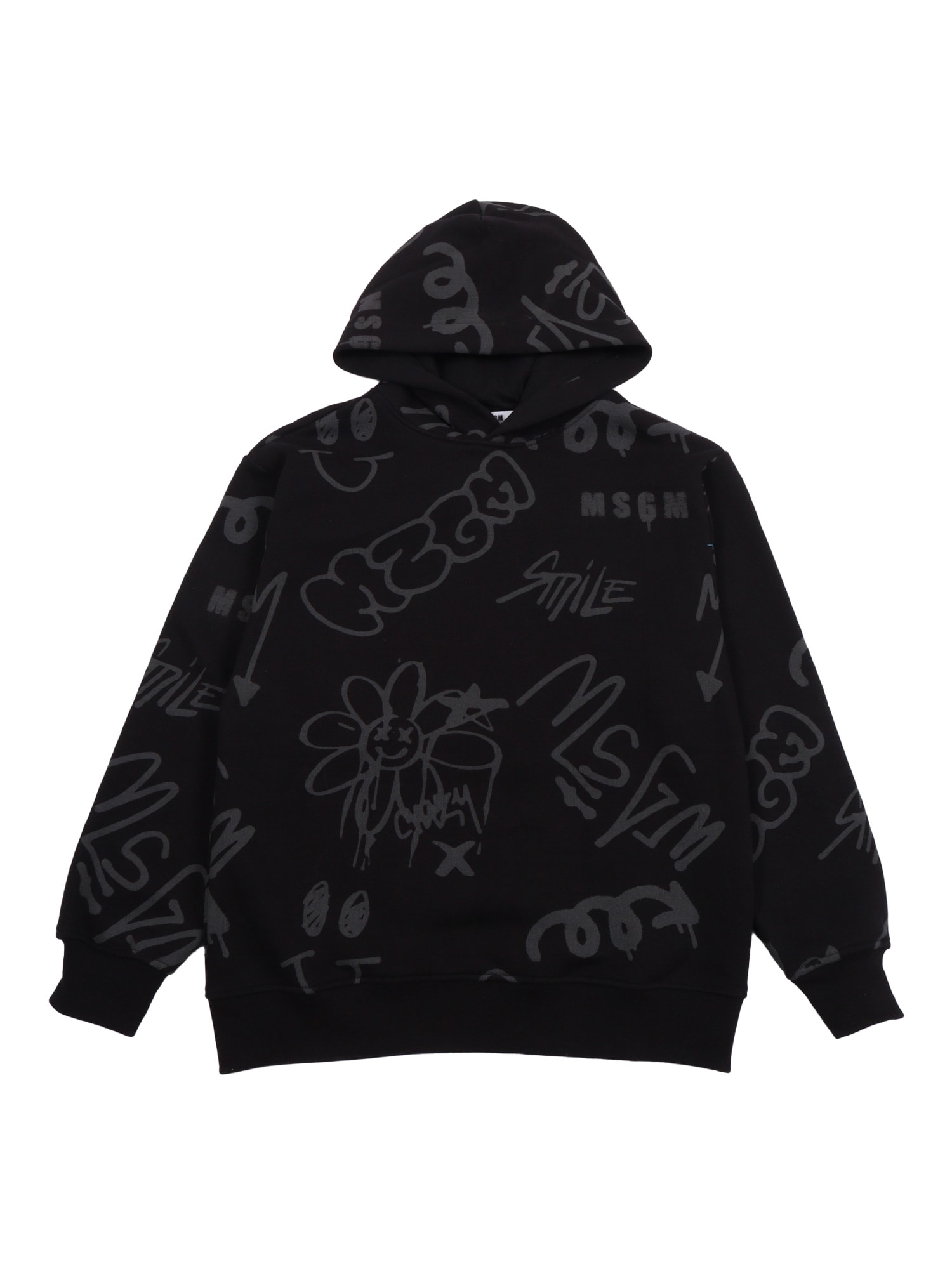 Msgm Hoodie Boy In Black